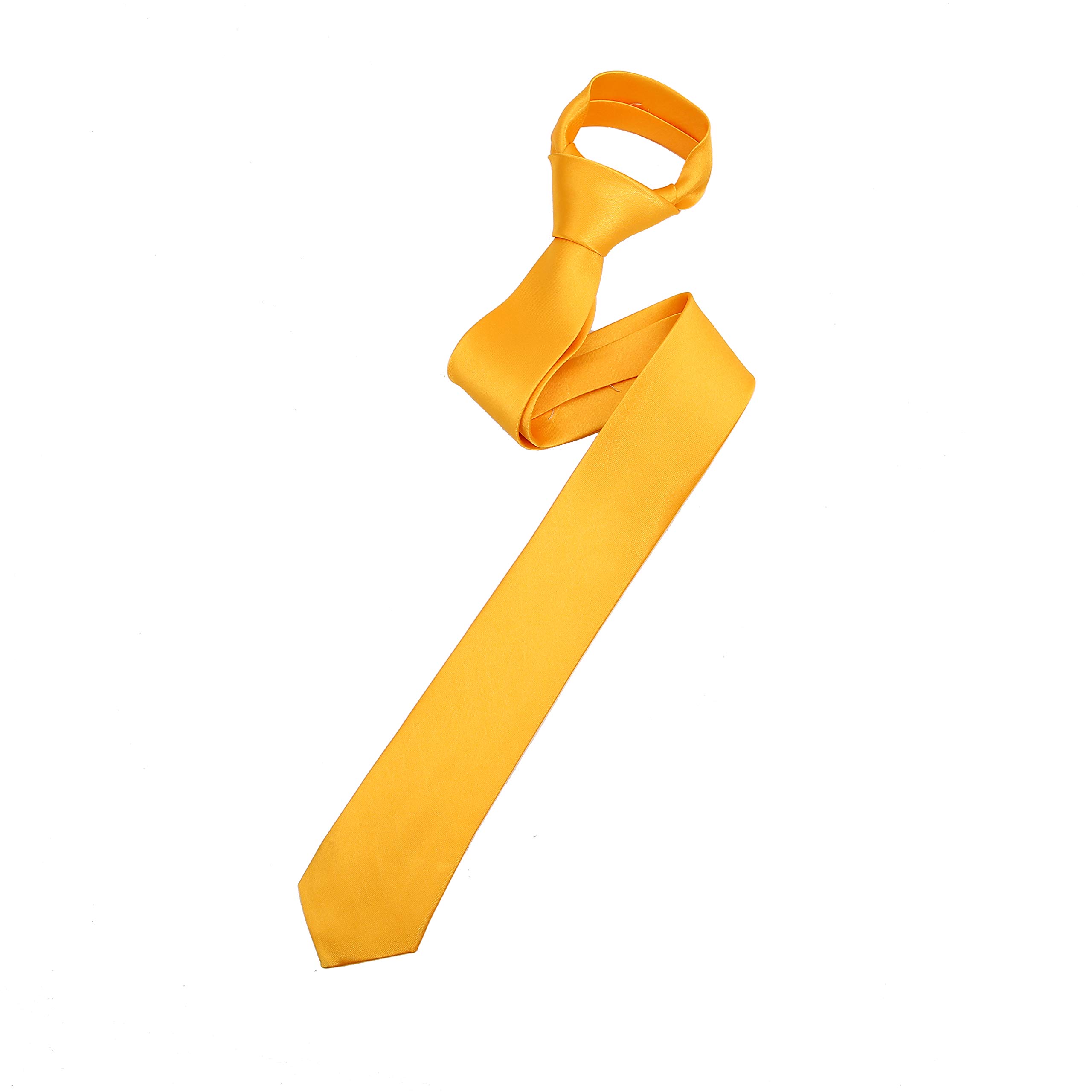 The Tie Company Men's Golden Yellow The Tie Co™ Slim 4.5Cm Plain Satin Tie (Golden Yellow)