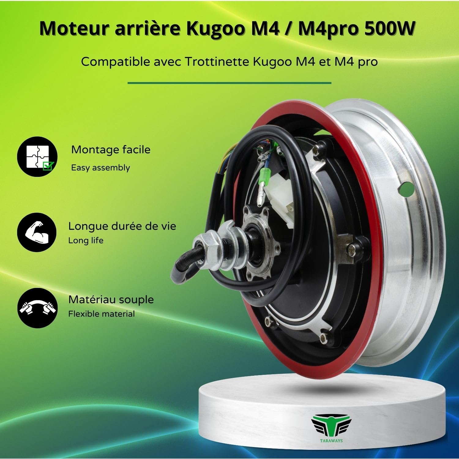 [M365Lyon] – Moteur arrière Compatible avec Trottinette électrique Kugoo M4 / M4pro