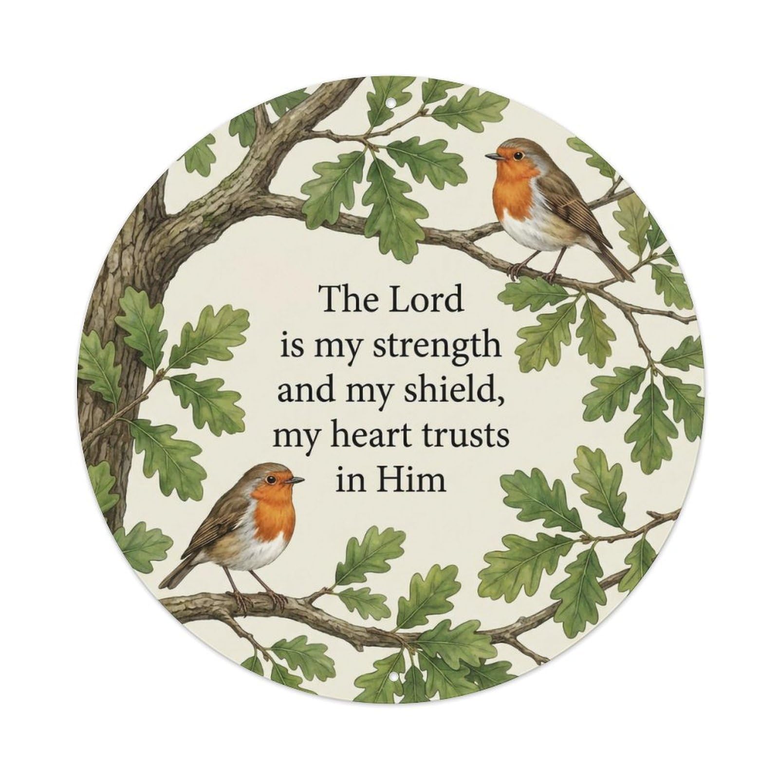 European Robin Garden Sign Heaven Love Strength Metal Tin Sign