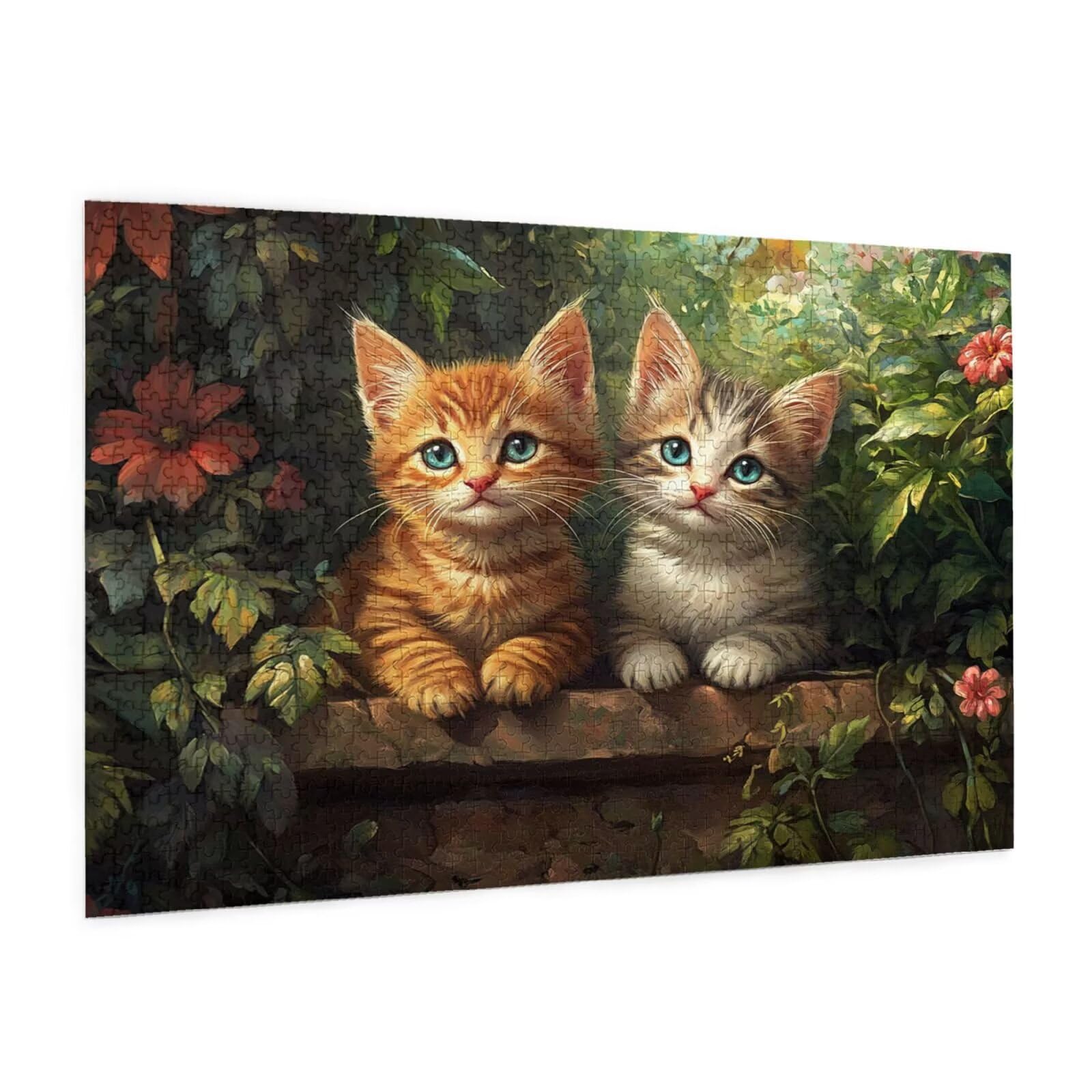 1000 Teile Katzen-Puzzle Für Erwachsene – Buntes Tierpuzzle Mit Niedlichen Kätzchen & Pflanzen