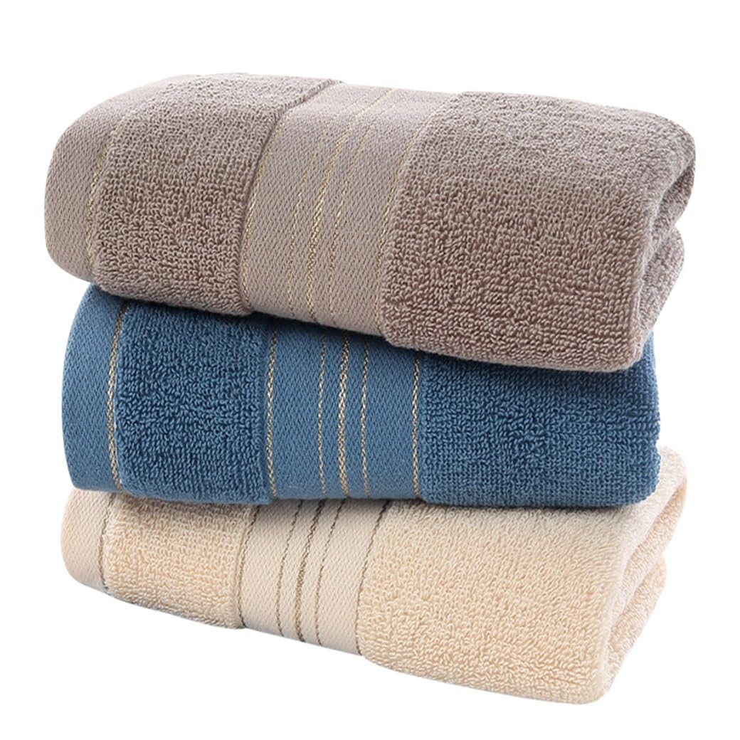AOOPOO 3 Pack Cotton Hand Towels Bath Towels Set - Multipurpose Use Towels with High Absorbency, Sport Towels for Beach, Bath, Hand, Face, Gym or Spa
