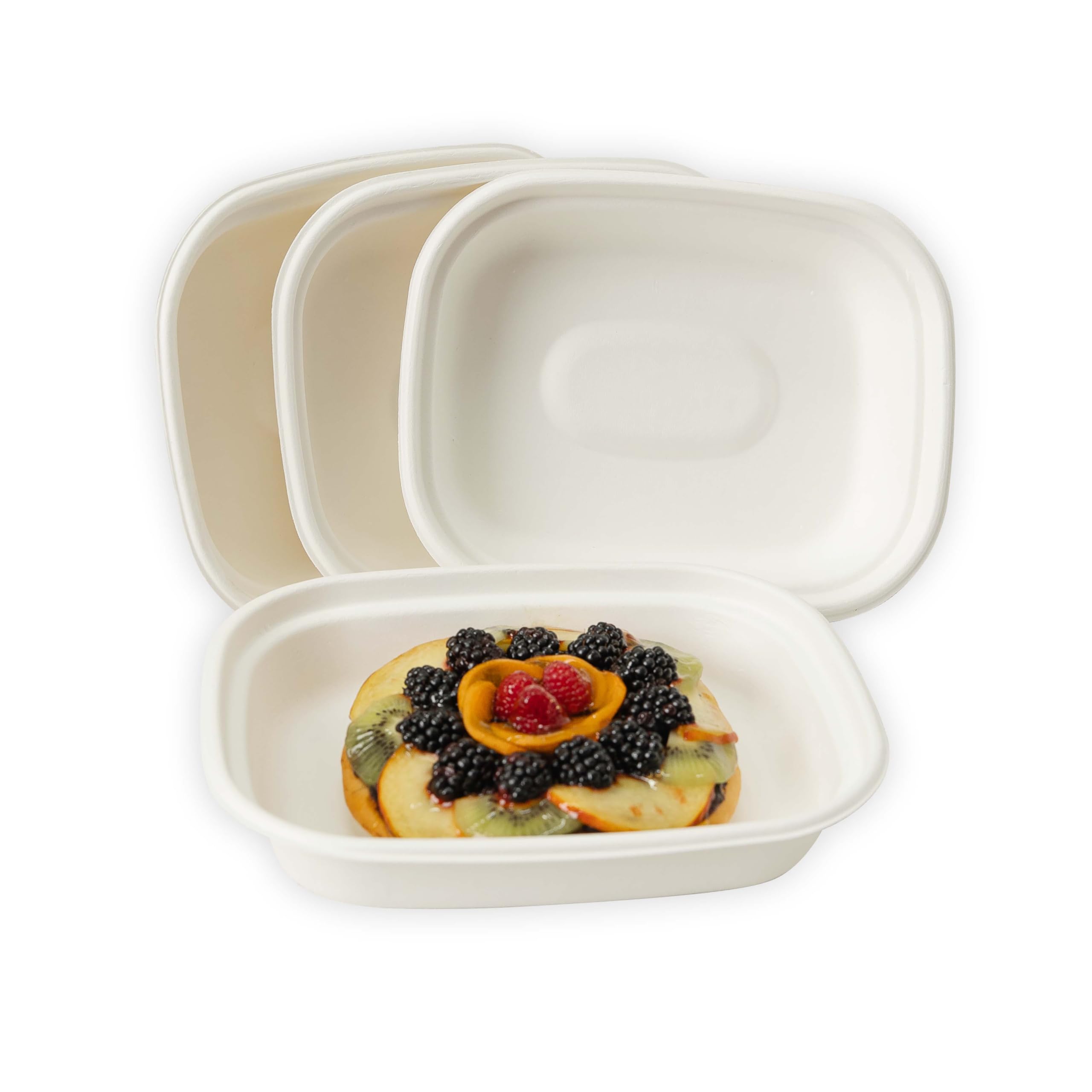 Cuencos de Caña de Azúcar 300 Unidades 1100 ml | Bols biodegradables Desechables para sopas, ensaladas y Alimentos, Ideales para Catering, Fiestas y Comida para Llevar