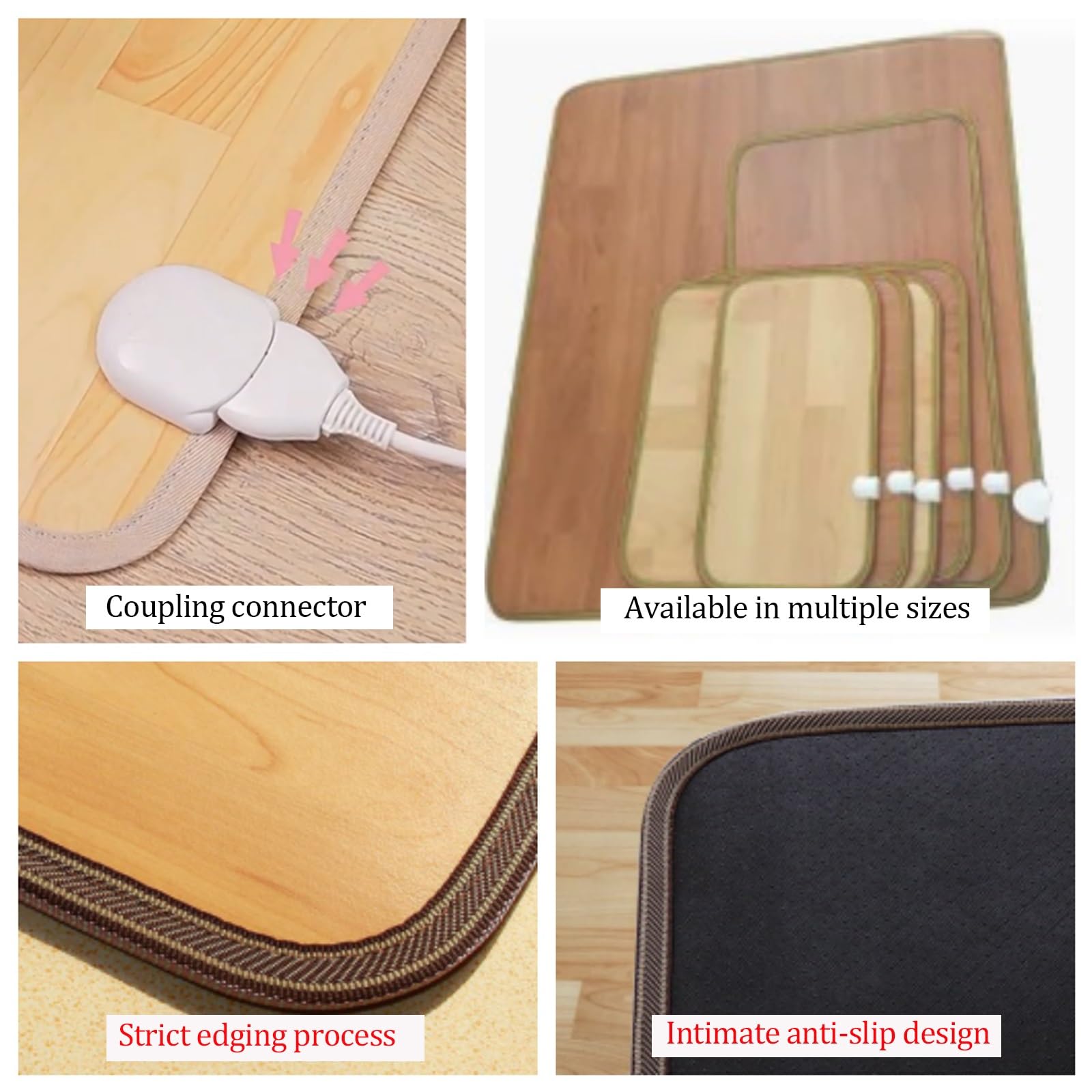 Graphen-Heizmatte, tragbare Heizmatte mit einstellbarem Thermostat, rutschfest und wasserdicht, ideal für Wohnzimmer, Büro, Yoga und Schlafzimmer(50X150cm)