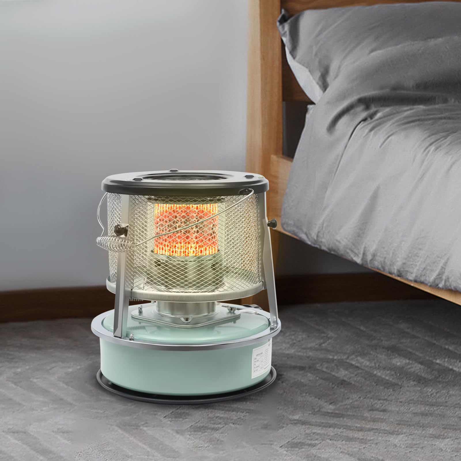Riscaldatore portatile per campeggio e inverno - Forno a olio a petrolio con serbatoio da 4,6 l, 9000 BTU, griglia di sicurezza ed efficienza energetica, ideale per casa, giardino, garage e emergenza