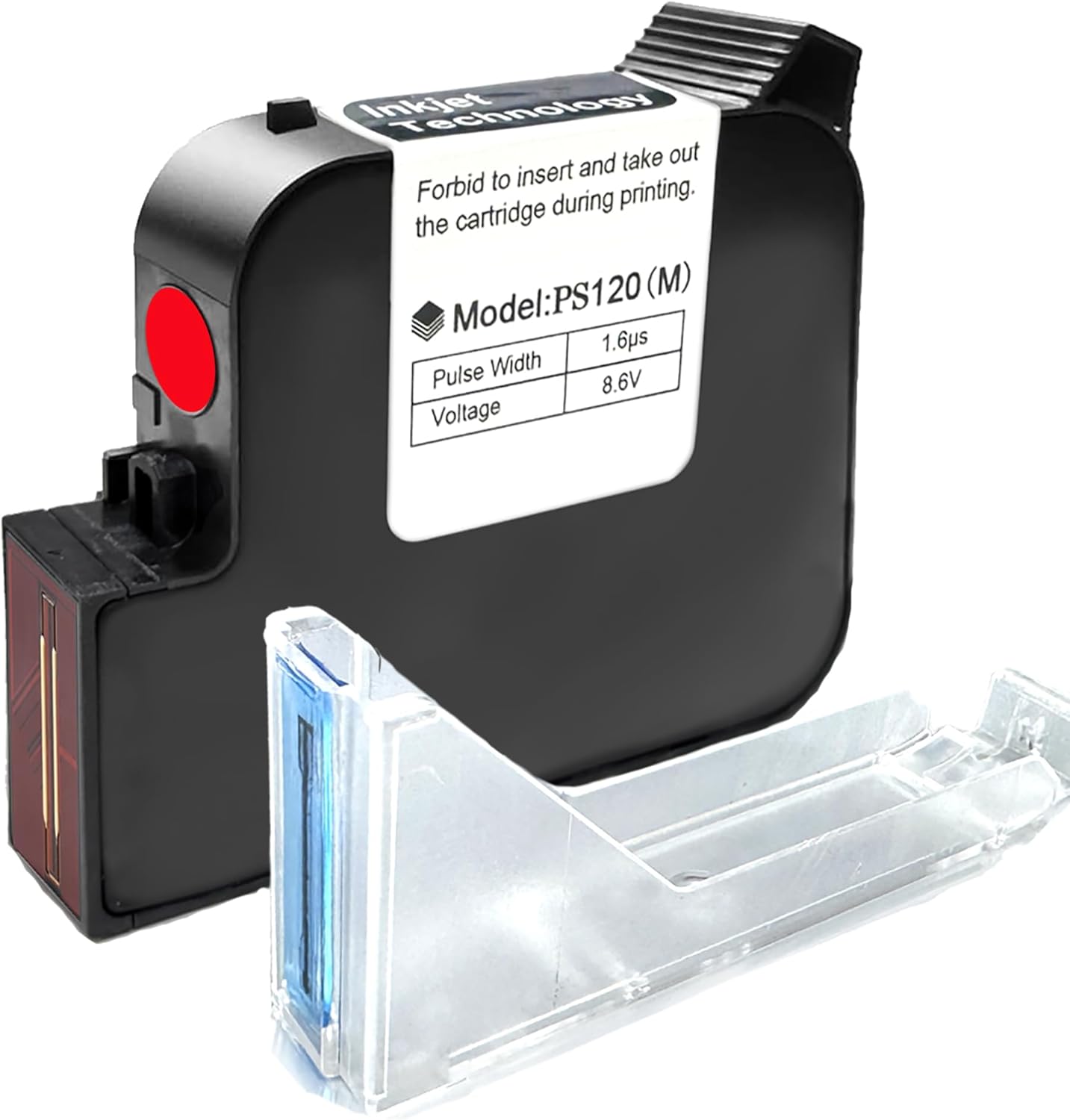 Phezer Original Quick Dry Solvent Ink Cartridge Replacement PS120 Handheld Inkjet Printer and Mini Inkjet Printer, Compatible for 1 inch/25.4mm Printer (Red(1 Pcs), 1inch, 72ml)