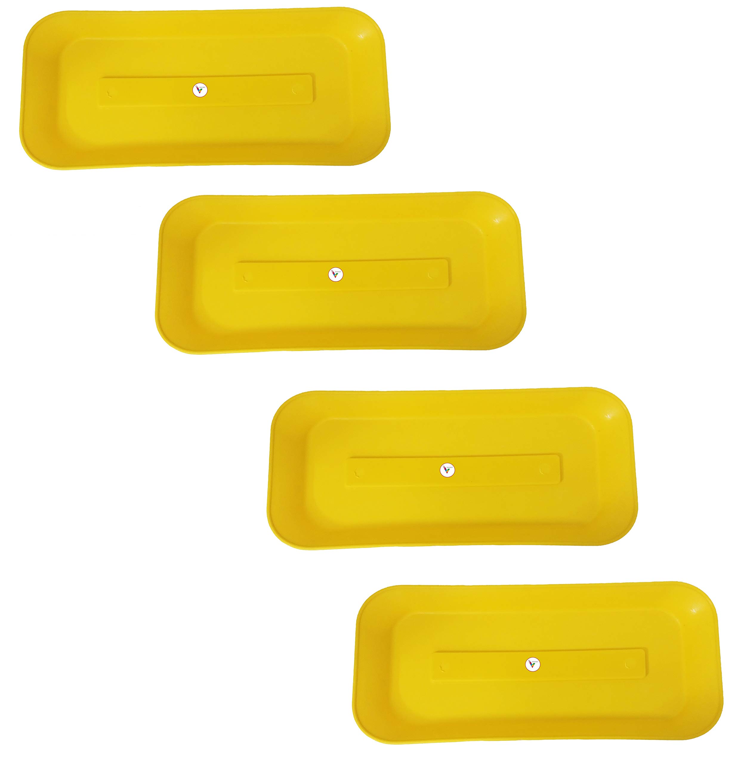 VINSHRA 20 Inch Yellow Rectangular Bottom Tray (Plate/Saucer) Set of 4/ Suitable for 20Rectangular Plastic Pot/Home Decor & Outdoor Balcony Garden Heavy Duty Highly Durable Indoor Décor Terrace (B08QDF8YNV) Amazon Price History, Amazon Price Tracker