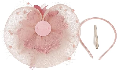 Miniatura 5 de Sombreros para mujer, estilo de los años 50, tocados con velo y flor, para cóctel, boda, fiesta de té, iglesia, sombrero de derbi