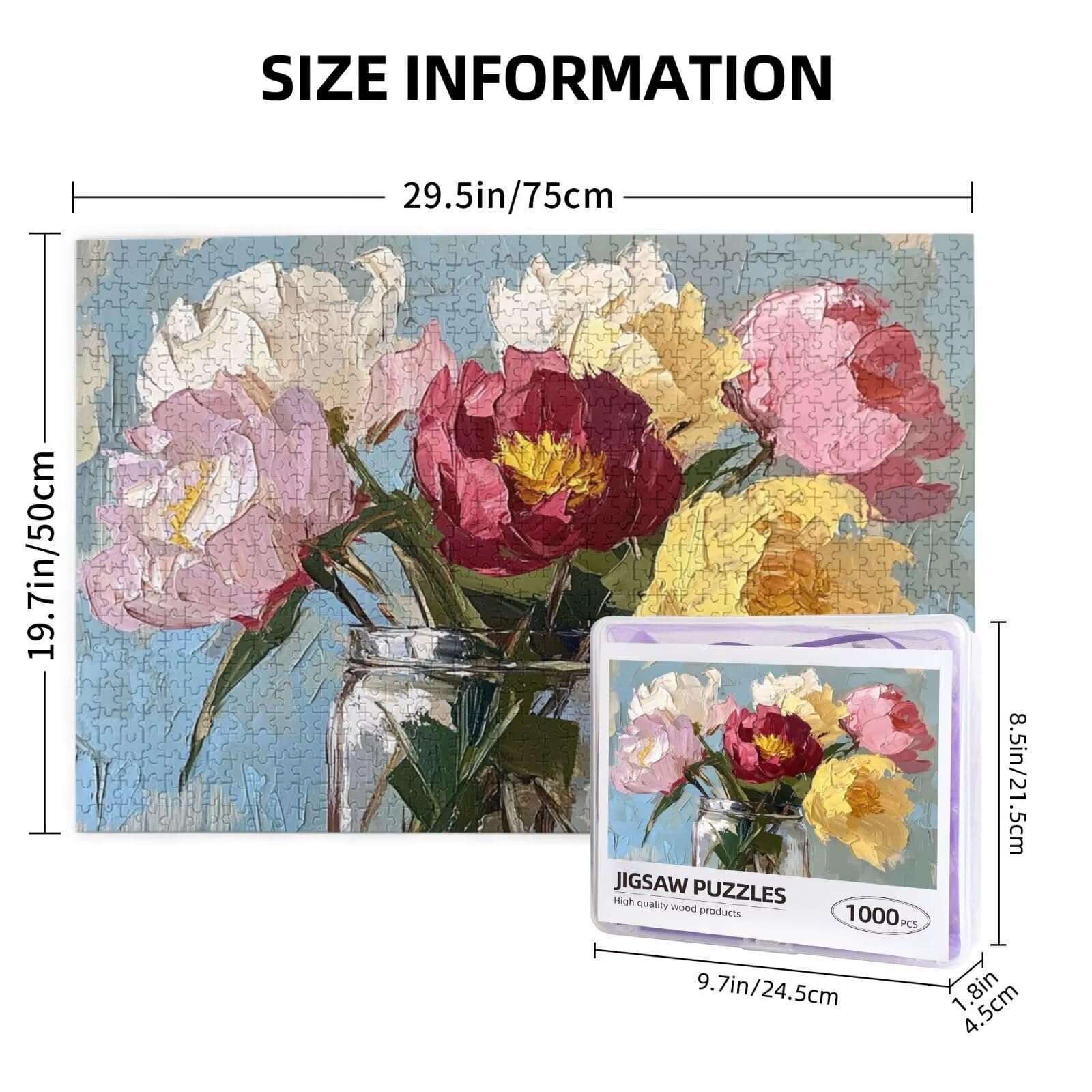 Puzzle kwiatowe, 6000 elementów, puzzle retro, dla dorosłych, z pudełkiem na prezent, "zrób to sam", duże drewniane puzzle dla dorosłych, gra zręcznościowa dla całej rodziny, prezenty dla kobiet, 105