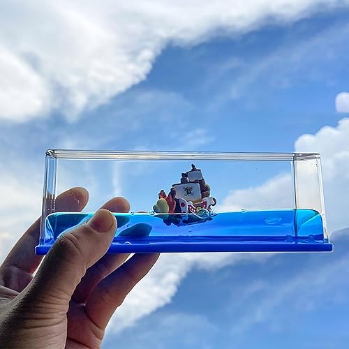 Ailevant Barco insumergible en una caja, nave insumergible de una pieza, buque líquido Going Merry con botella de deriva de líquido de barco