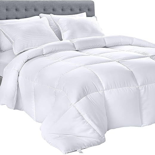 Utopia Bedding Down Alternative Comforter (Queen, White) - All Season Comforter - Plush Siliconized Fiberfill Duvet Insert - Box Stitched