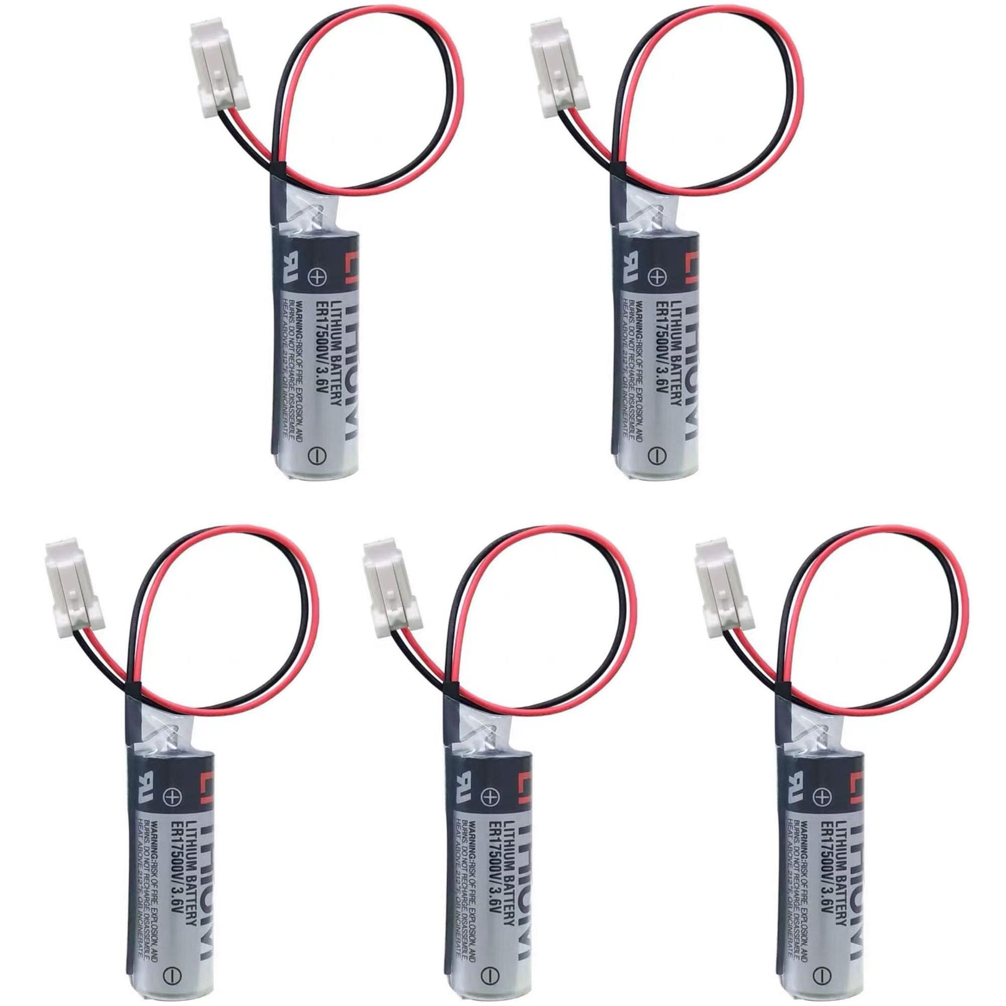 zoyfayl 5 Pack 3.6V ER17500V PLC Battery with Plug for HW1483880-A