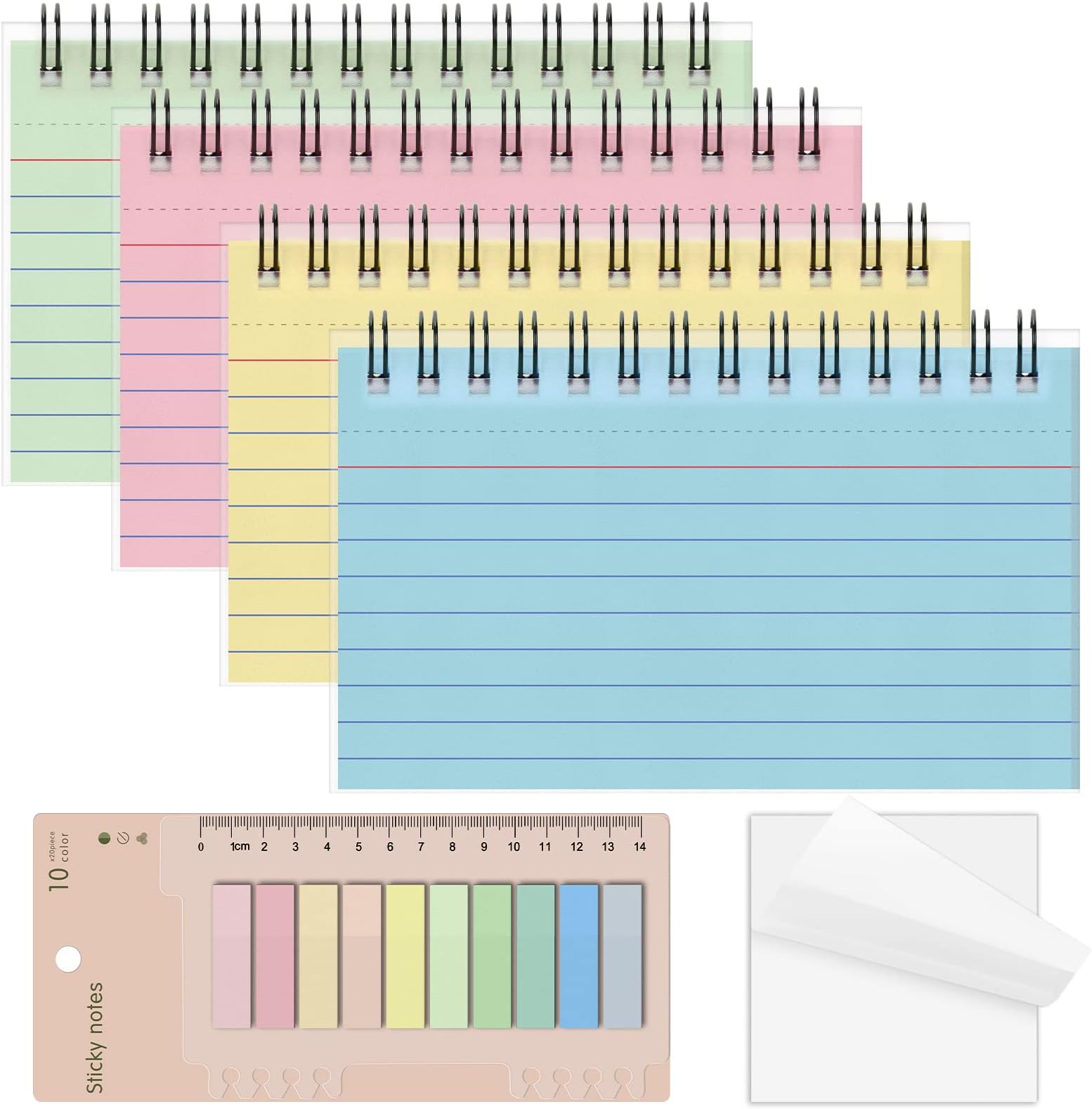 Revision Cards, Ruled Record Cards of 200, 5x3'' Index Cards, Brilliant