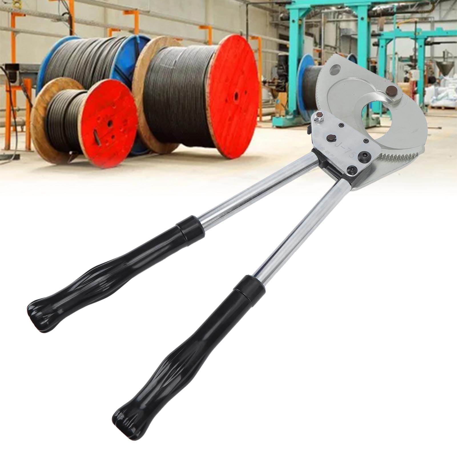 Cortador de Cables con Trinquete Profesional, 750 MCM/400 mm², Herramienta Manual para Corte de Cables y Alambres