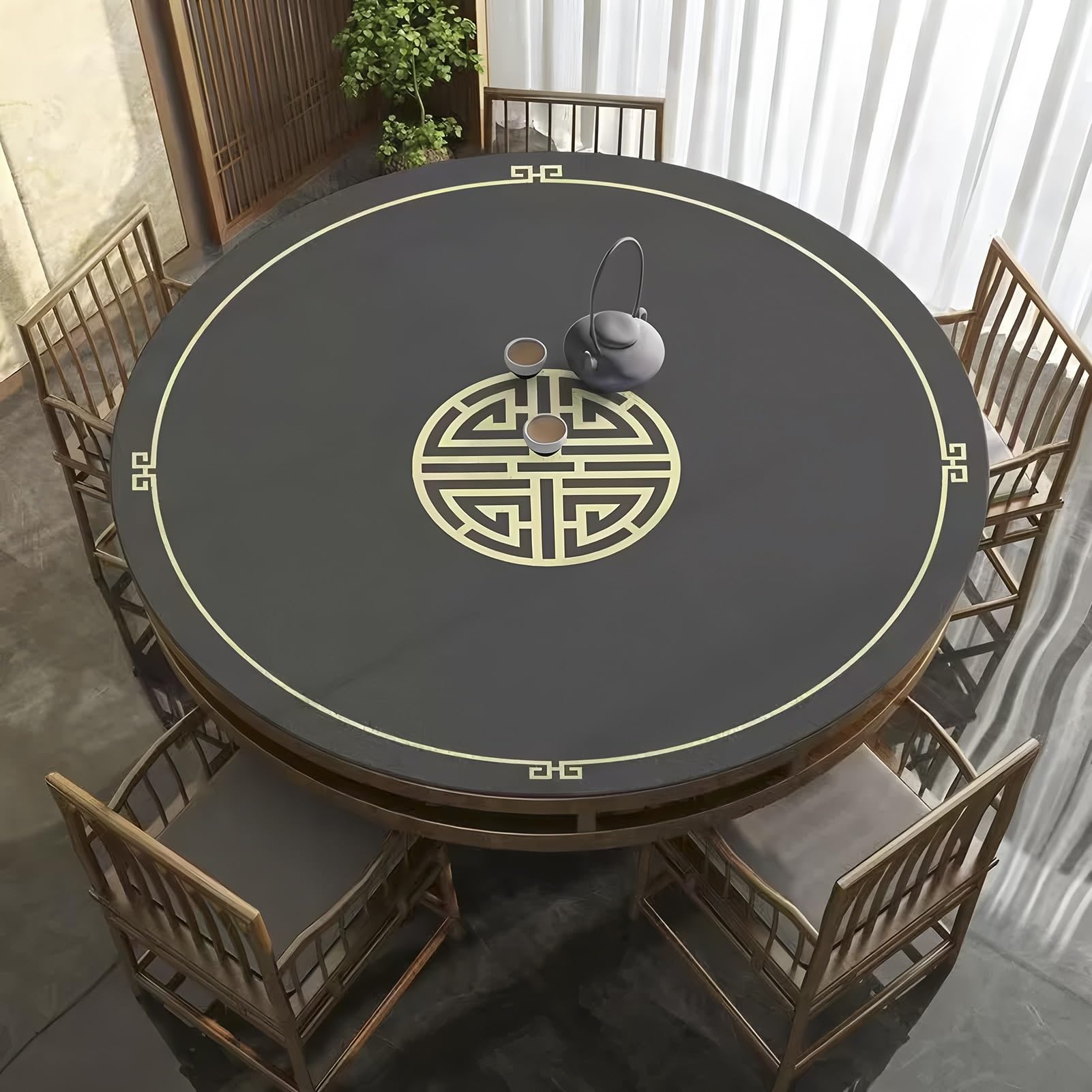 Cicha i redukująca hałas mata do zabawy w domu z gumowym podkładem gier Mahjong, poker, karcianych, planszowych kafelkowych(Gray,120cm/47.24in)