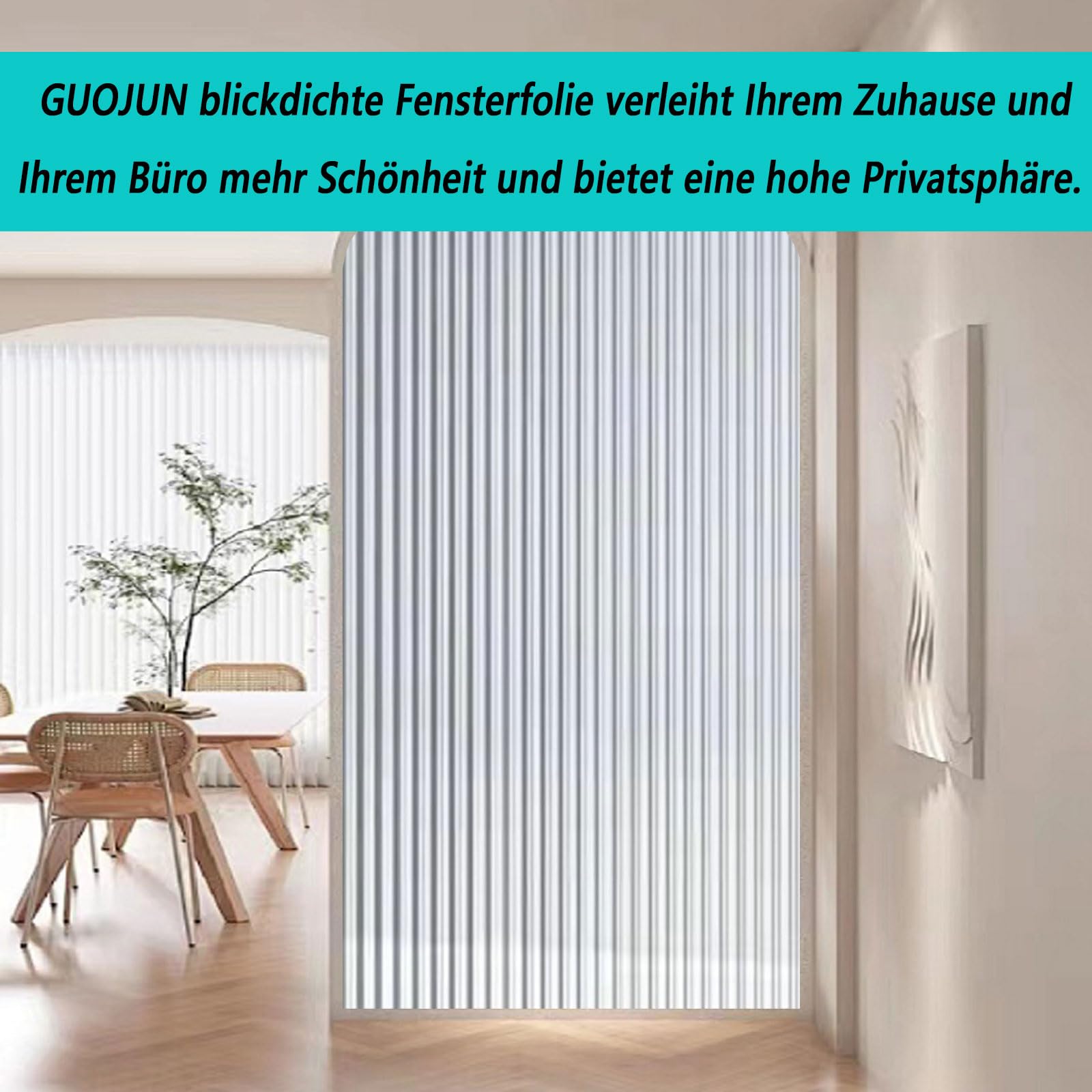 Möbel-Klebefolie Möbelfolie Selbstklebende Küchenfolie 75 x 420 cm Statisch Haftend Ohne Klebstoff Anti UV Sonnenschutz für Badezimmer, Büro, Umkleide, Changhong 2