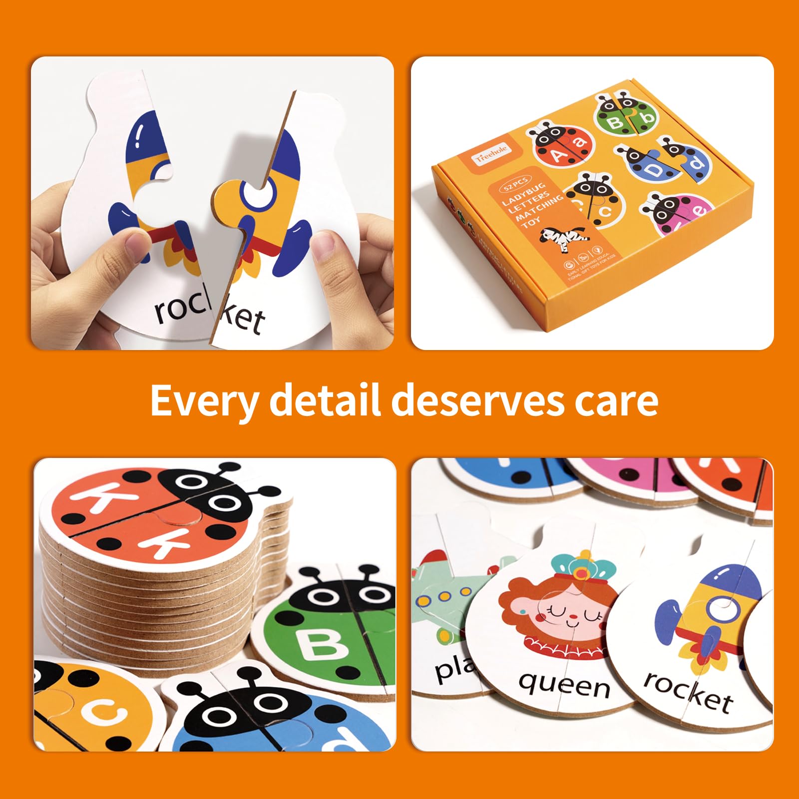 Dr. MUYA® Montessori Toy for 3 4 5 6 Years, Alphabet Puzzle, Wooden, Educational Toys, Motor Skill Toys - Image 3