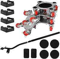 Vista 9 de 【Ampliación grande】Mueva de muebles y rodillos para muebles con 5 ruedas, panel de acero al carbono, elevador de muebles de hasta 2200 libras