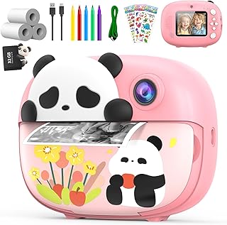 ULEWAY Camara Fotos Infantil instantanea, Cámara Dual 2,4" HD 1080P Cámara Instantánea para Niños con Tarjeta de 32G Bolígrafos de Colores y Papel de Impresión, Regalo para Niños de 3 a 12 años