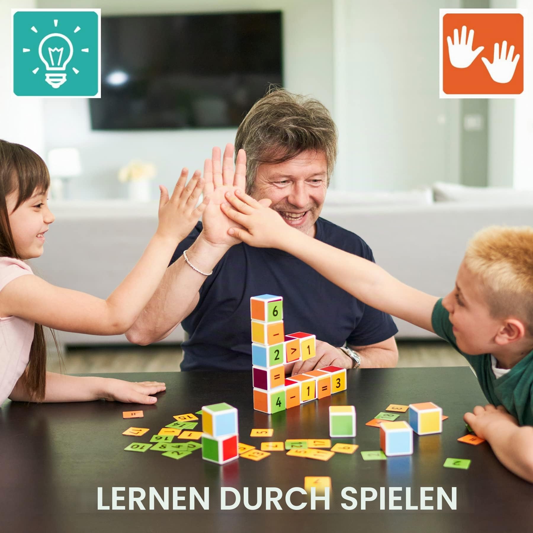 Geomag Magicube Maths Building 16 Magnetwürfel + 45 Clip Magnetisches Spielzeug für Kinder, Geschenk für Jungen und Mädchen im Alter von 1 2 3 4 5 6 Jahren, Montessori magnetische Konstruktionen