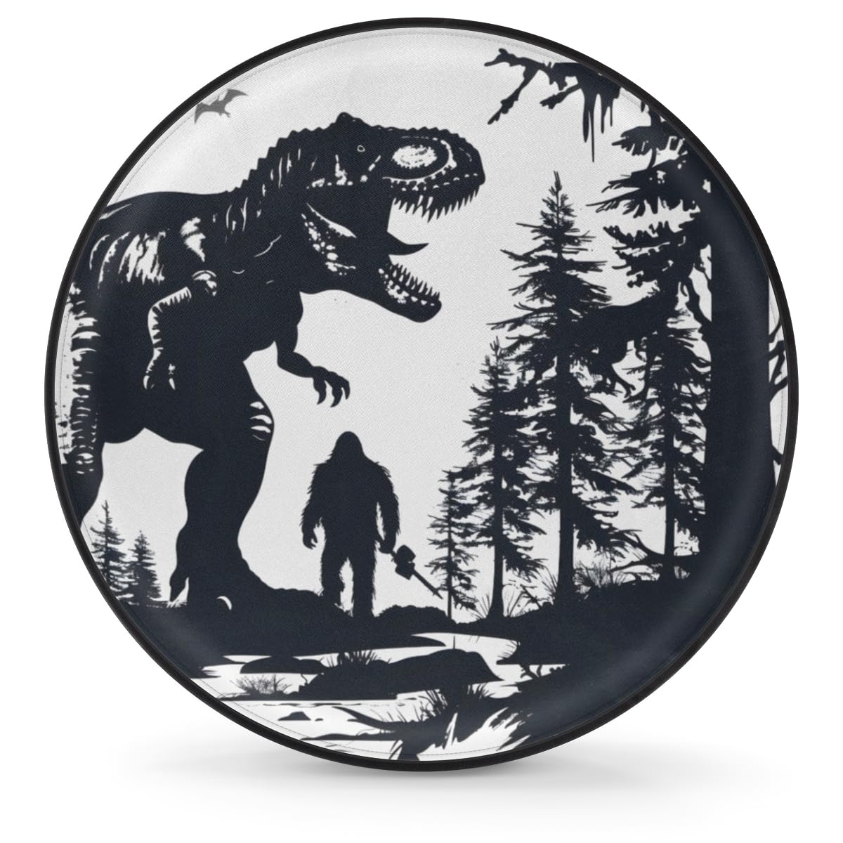 Spare Tire Cover for RV Trailer, Dinosaur Bigfoot Tire Covers Universal Fit for Travel Trailer Camper Jeep RV SUV Truck Waterproof Wheel Cover (17 inch for Diameter 31” - 33”)