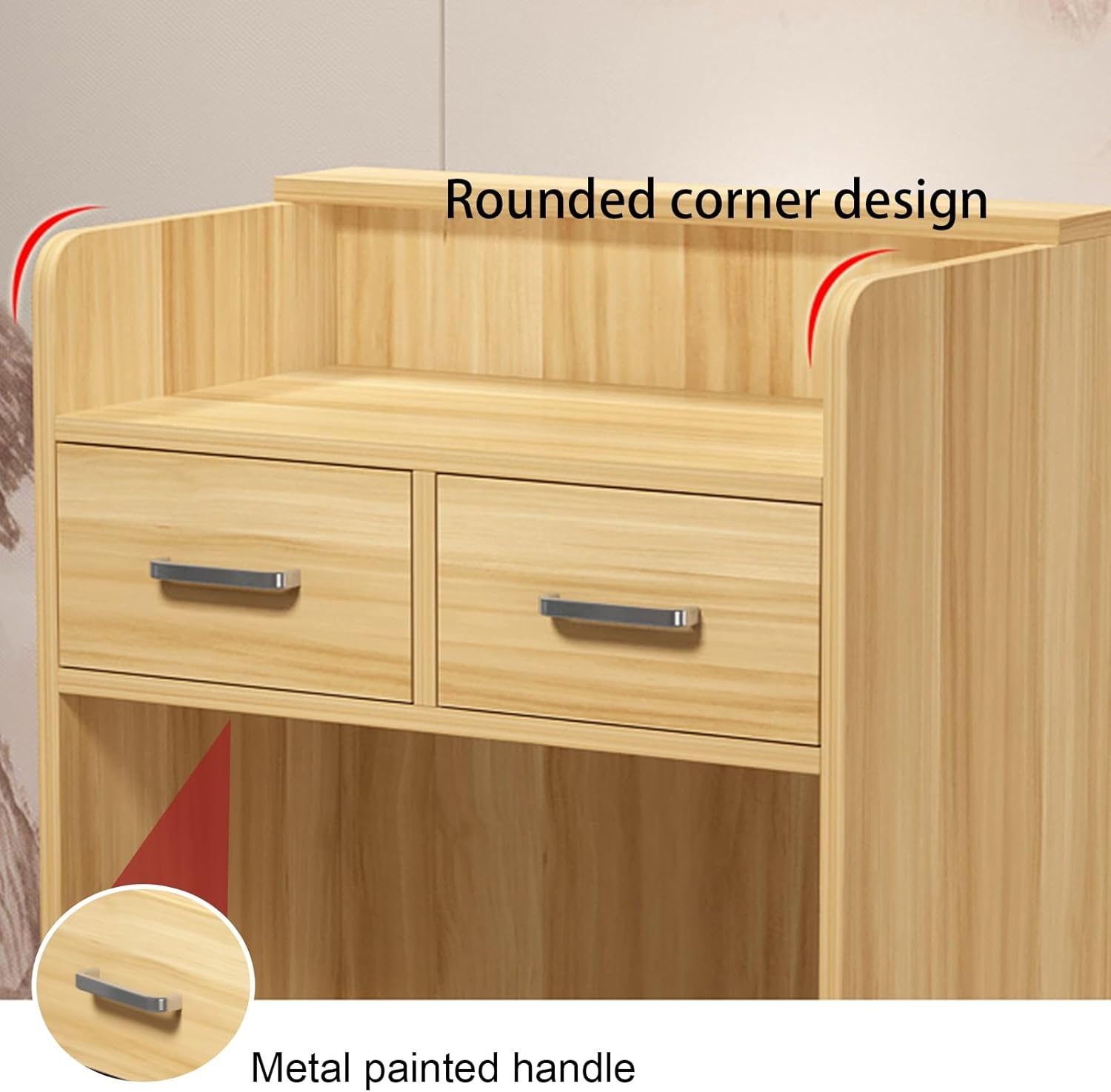 Small Reception Desk, Front Desk Reception with LED Lights and Lockable Drawers, Wooden Standing Reception Counter Desk, Retail Checkout Counter Table(Dark Brown,60xcm/23.6")