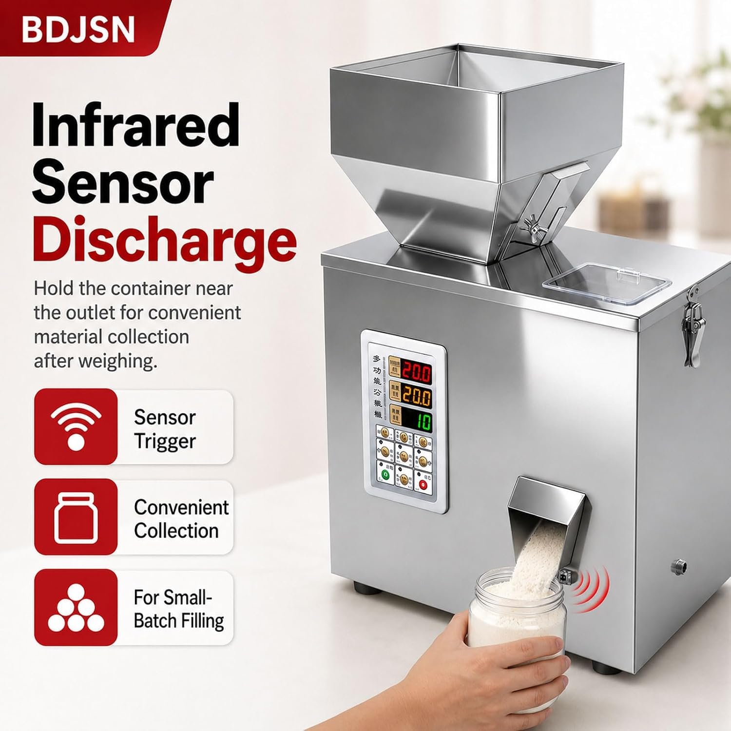 Distributeur électrique de poudres et de particules avec pesage automatique, capacité de remplissage de 1 à 50 g