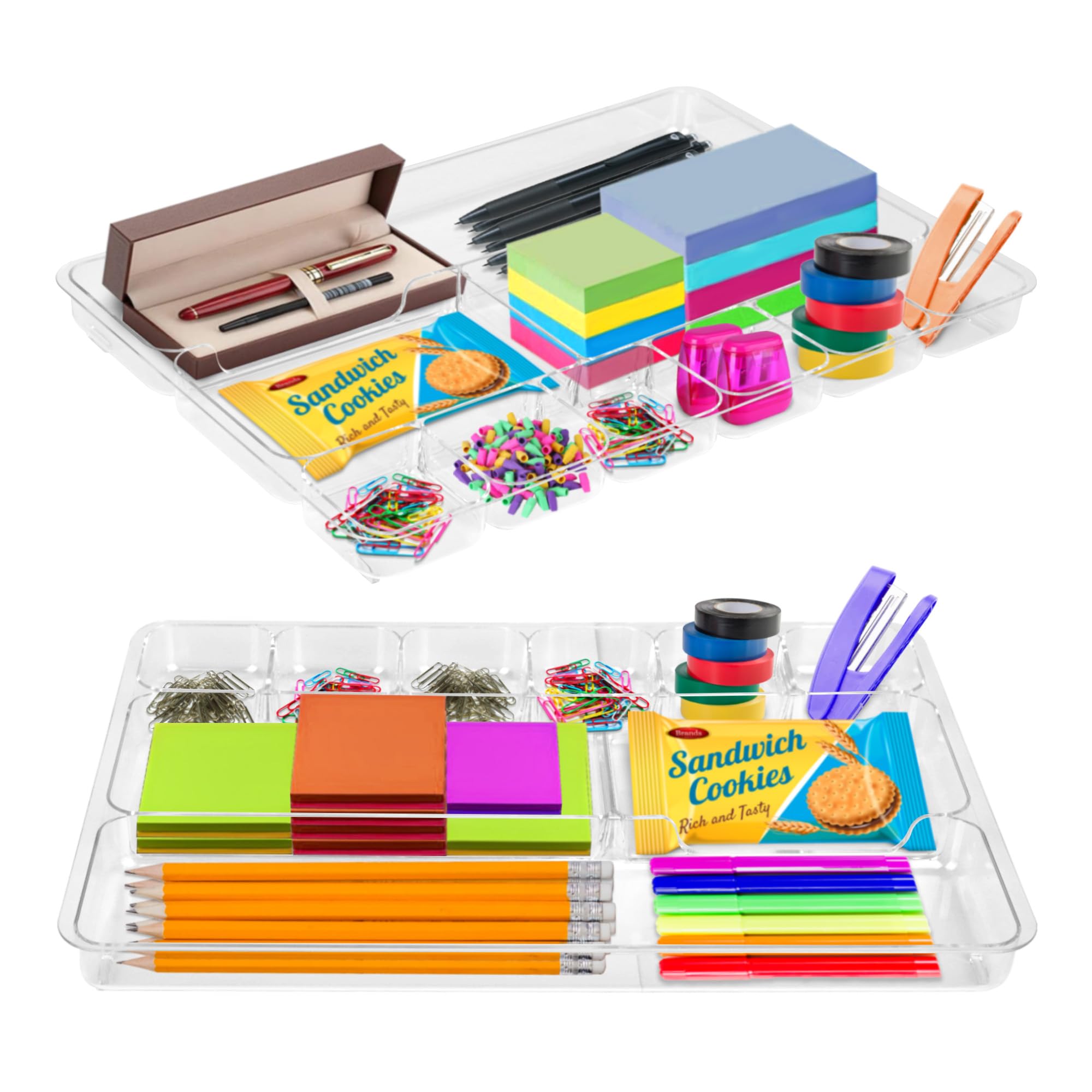 Desk Drawer Organizer Tray With 9 Adjtable Compartments