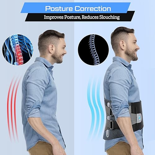 Miniatura 4 de NEENCA Soporte lumbar para aliviar el dolor de espalda baja, cinturón de apoyo lumbar de grado médico para mujeres y hombres, hernia de disco,