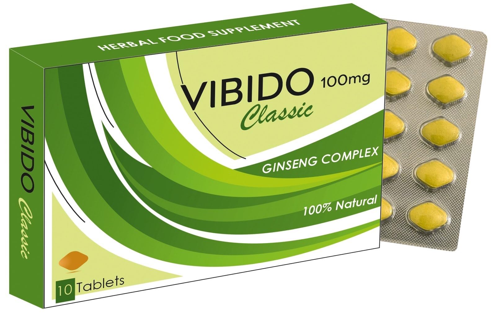 VIBIDO 100mg | Stronger | Longer | Harder | Extra Strength Enhancing Pills, Stamina Endurance Booster Supplement Pills for Men | 10 Ginseng Tablets