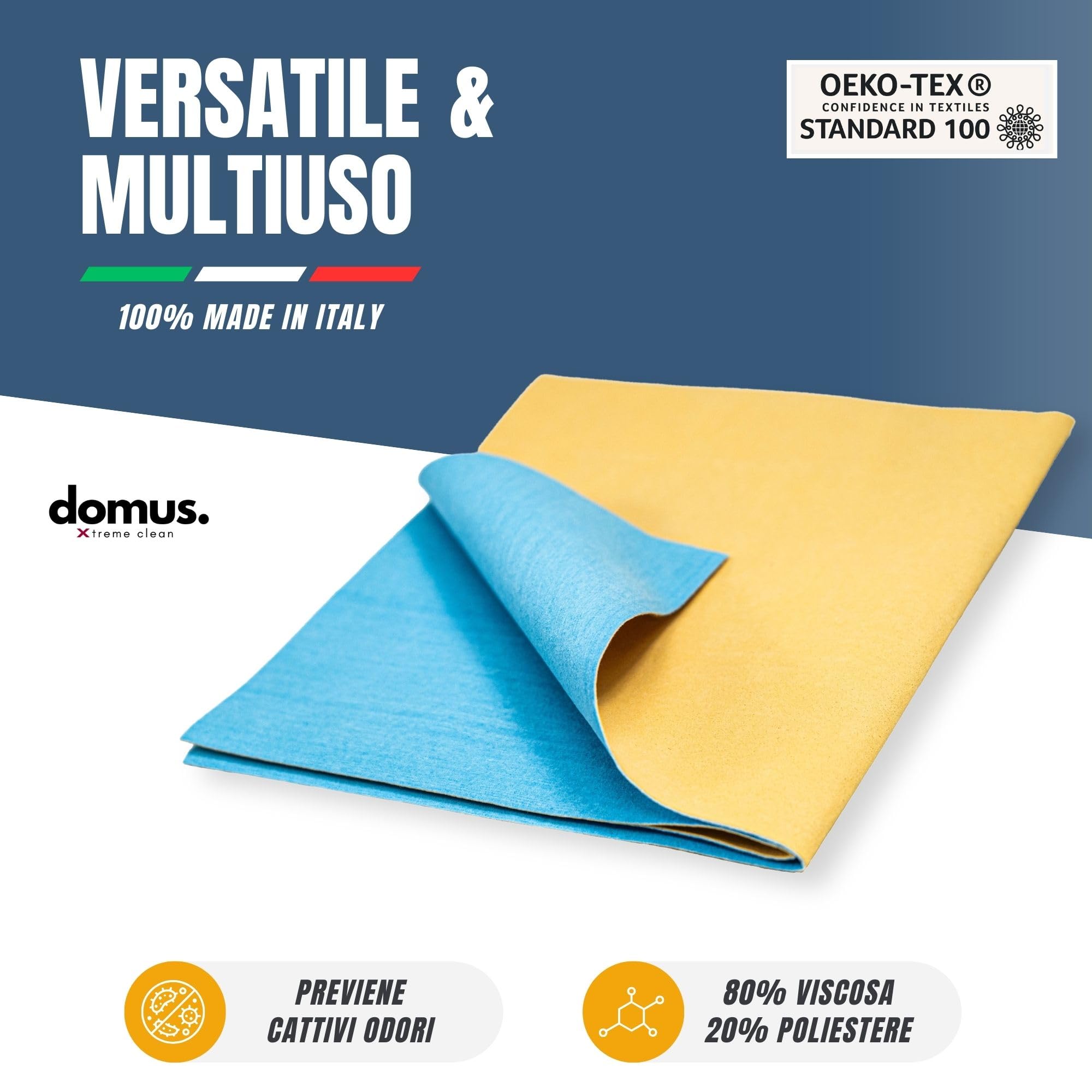 Panno Rapido Doppio Strato Microfibra E Gomma - 38x40 Cm, Per Pulizie Auto E Casa, Made In Italy - Foto 6