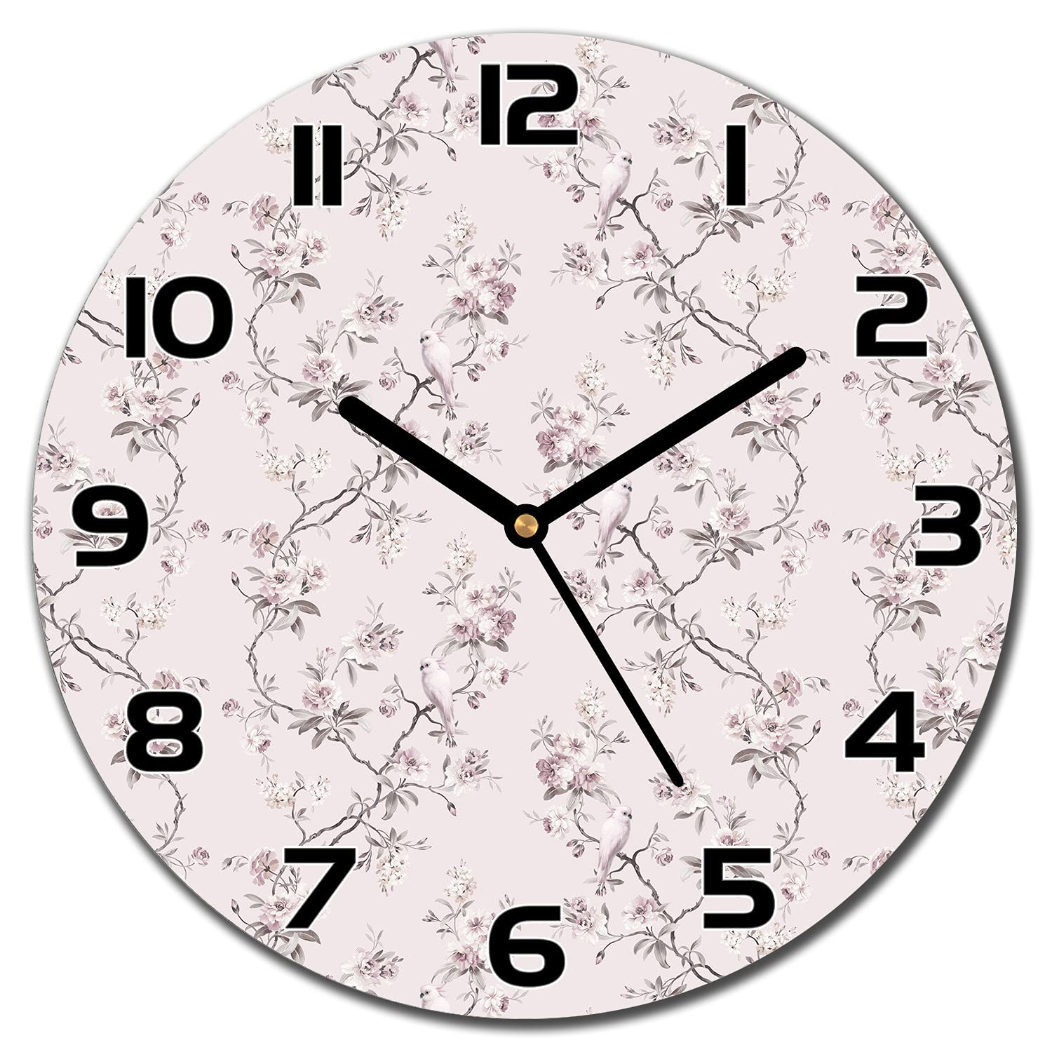 Horloge en verre cuisine salon murale moderne Chinoiserie 30 cm