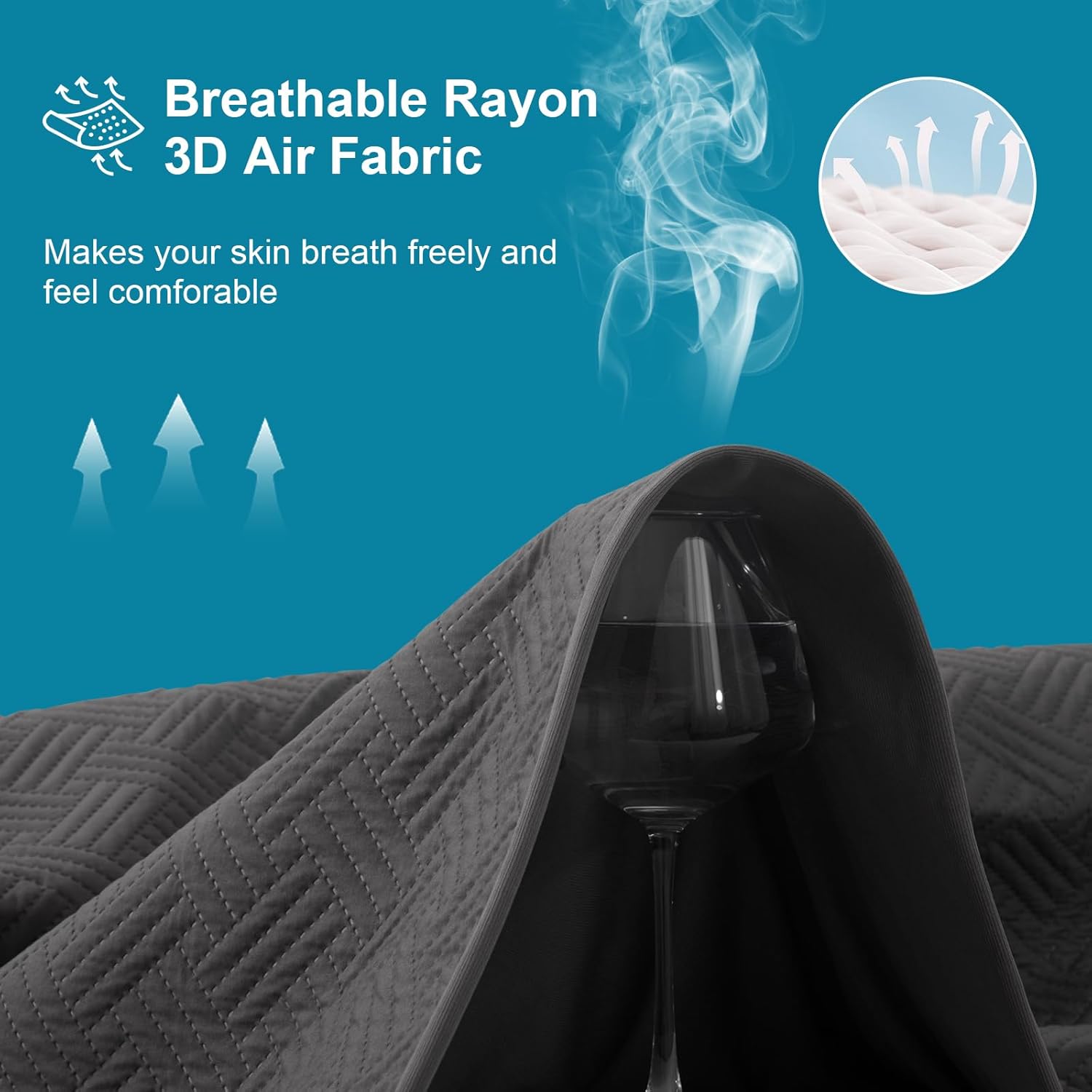 Waterproof Mattress Protector Queen Size - Breathable, Noiseless, Ultra-Soft Bed Cover, Mattress Pad Cover with Deep Stretchable Pockets 8"-21" (Gray) - Image 5