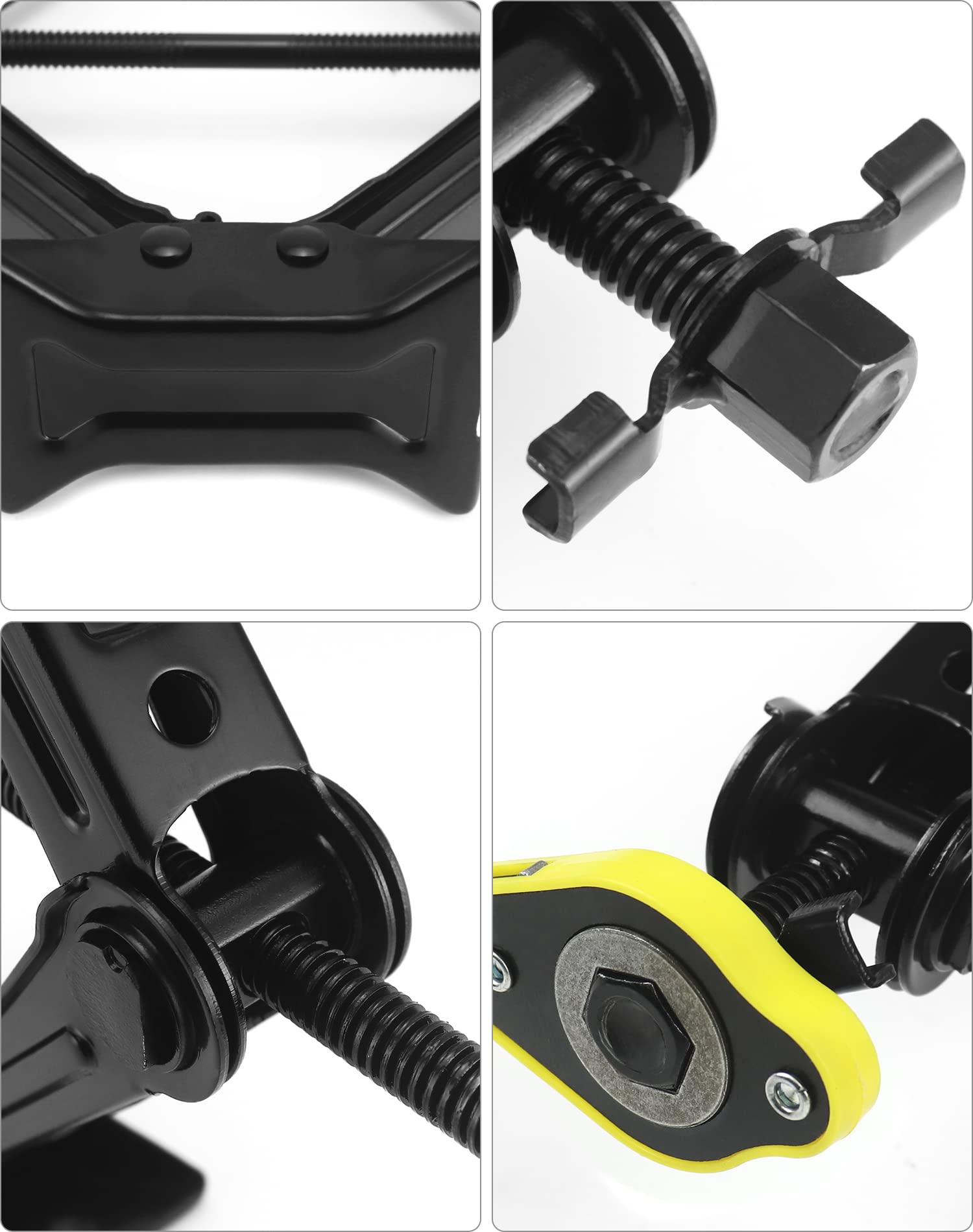 QWORK® Cric a forbice 2T, cric per auto, altezza max 390 mm, con manovella