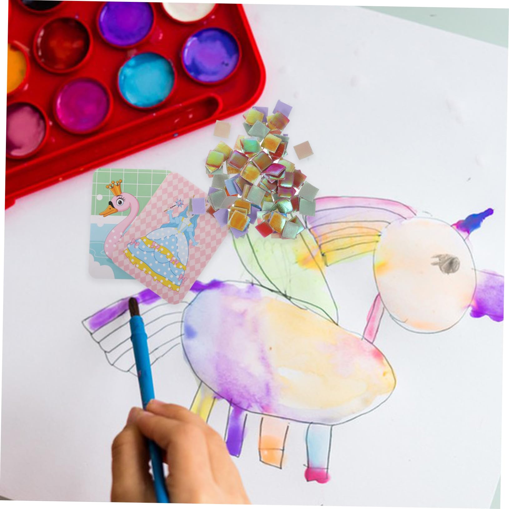 SHINEOFI Kit Creativo per Ragazzo Ragazza di Pittura a Foratura Fai da Te Materiali in Cotone Perlato e Tessuto, Favorisce la Creatività e Abilità Manuali per Decorazioni Uniche