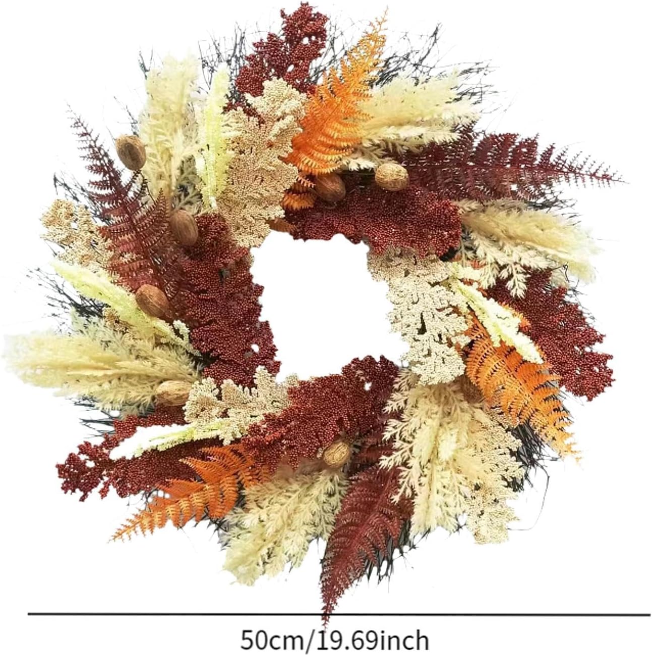 Front Door Fall Wreath, Artificial Wreath, Harvest Decorative Decoration Halloween Indoor Outdoor