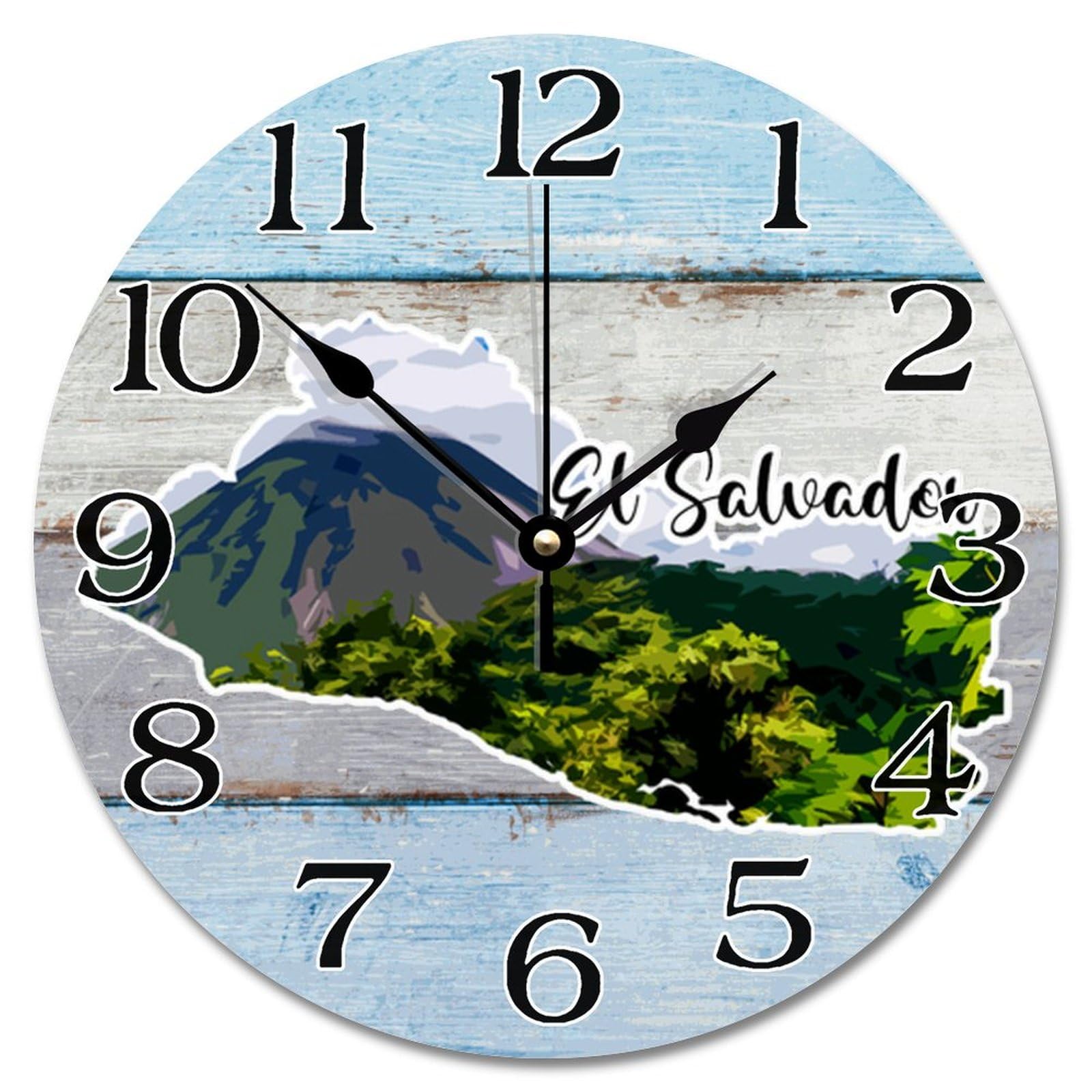 Horloge murale en bois silencieuse de 25,4 cm pour cuisine et chambre à coucher