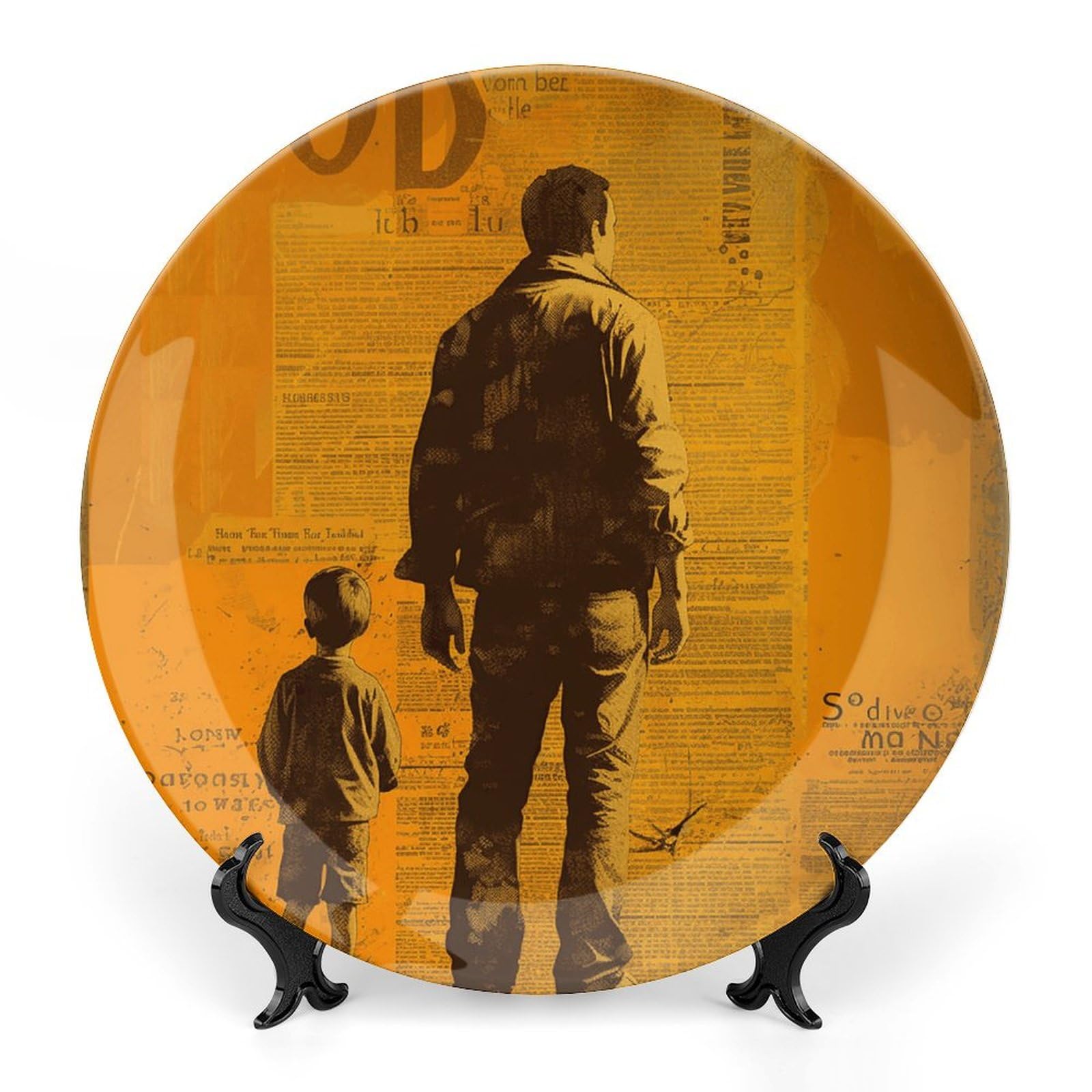 Plato decorativo de cerámica personalizado POLESVBM de porcelana con soporte para dormitorio