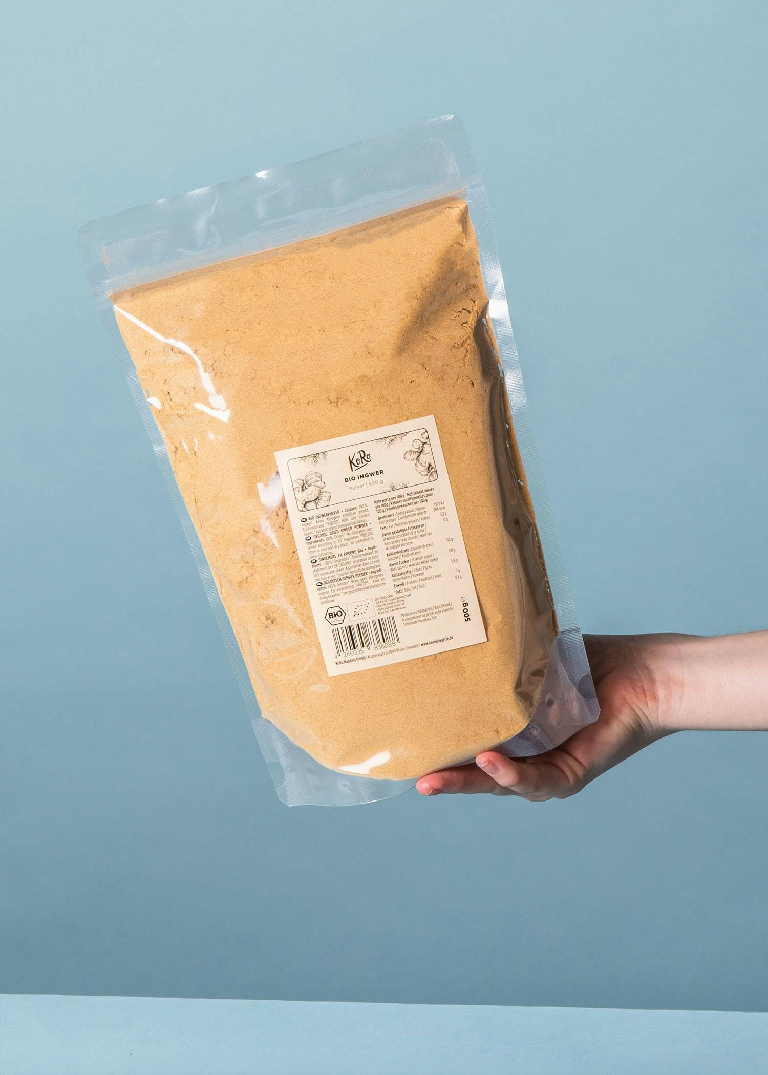 KoRo - Zenzero bio in polvere 500 g - Superfood - polvere senza zucchero e senza zolfo