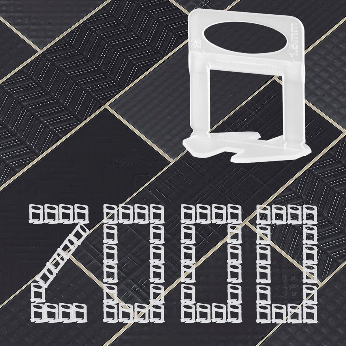 Sistema di livellamento delle mattonelle 2000 pezzi Distanziatori per piastrelle fai da te, sistema di livellamento delle mattonelle per installazione di piastrelle in ceramica e pietra (2000, 116