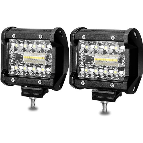 BEAMCORN Led Light Bar 4 Inch Led Pods 120W 12000Lm Waterproof Cube Spot Flood Combo Off Road Lights Driving Fog Lights for Pickup Trucks ATV UTV