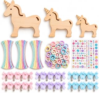 Eray Woodn Unicorn Toys Hair Styling Craft Kit for Girls Braiding Toy