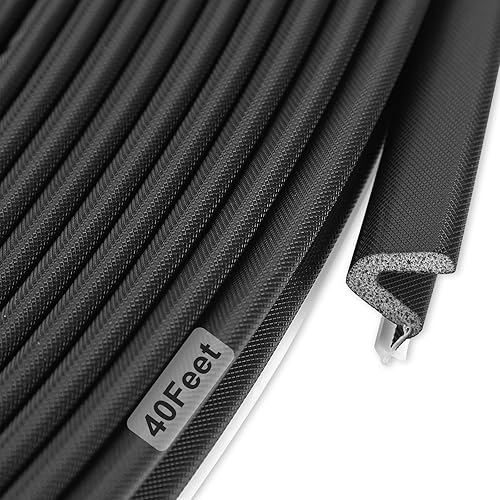 Burlete negro para puerta, resistente al polvo, a prueba de sonido, 40 pies para puertas y ventanas, reemplazo de marcos en forma de V, ranuras para