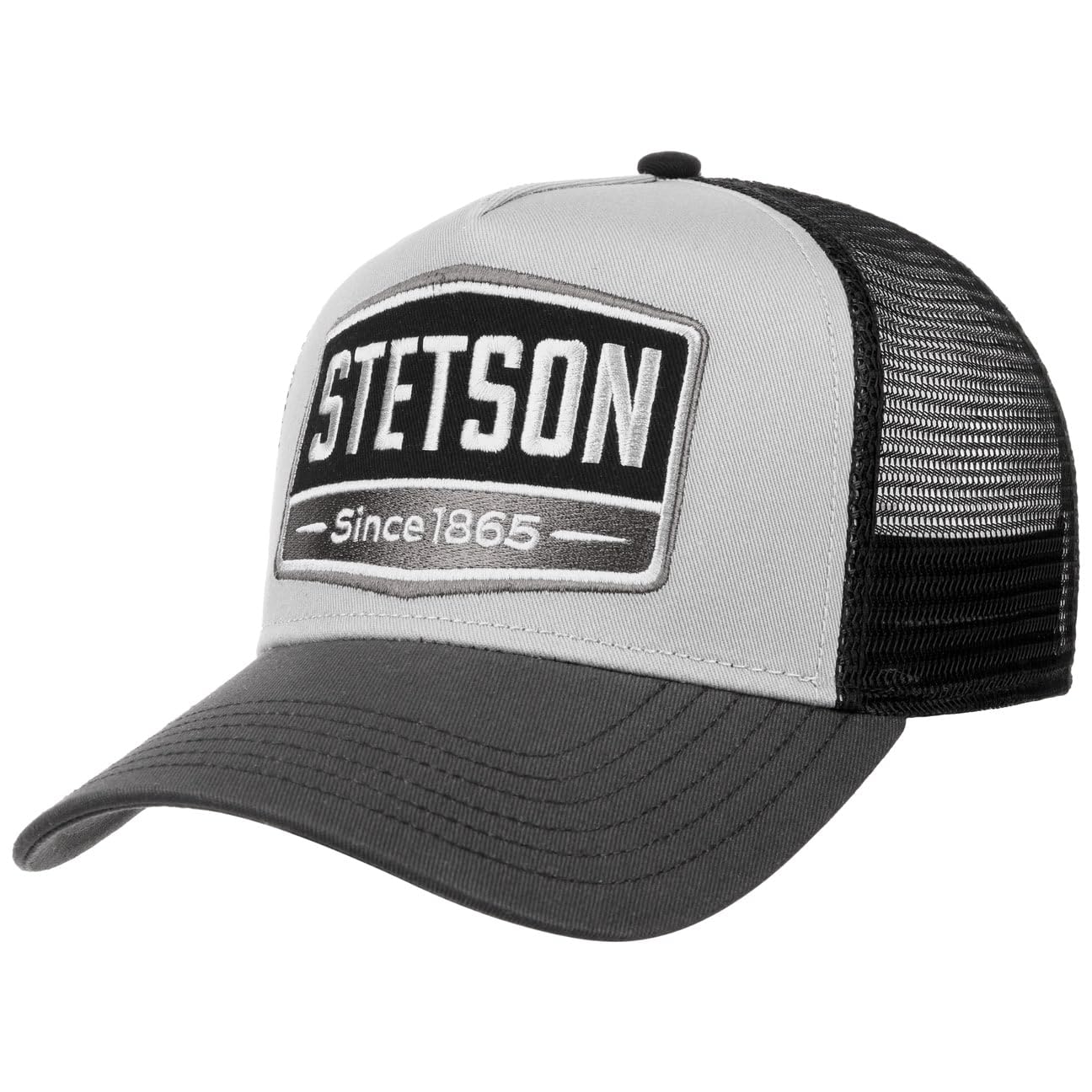 Stetson Highway Trucker Cap Snapback Cotton Men Summer Winter Grey-Black