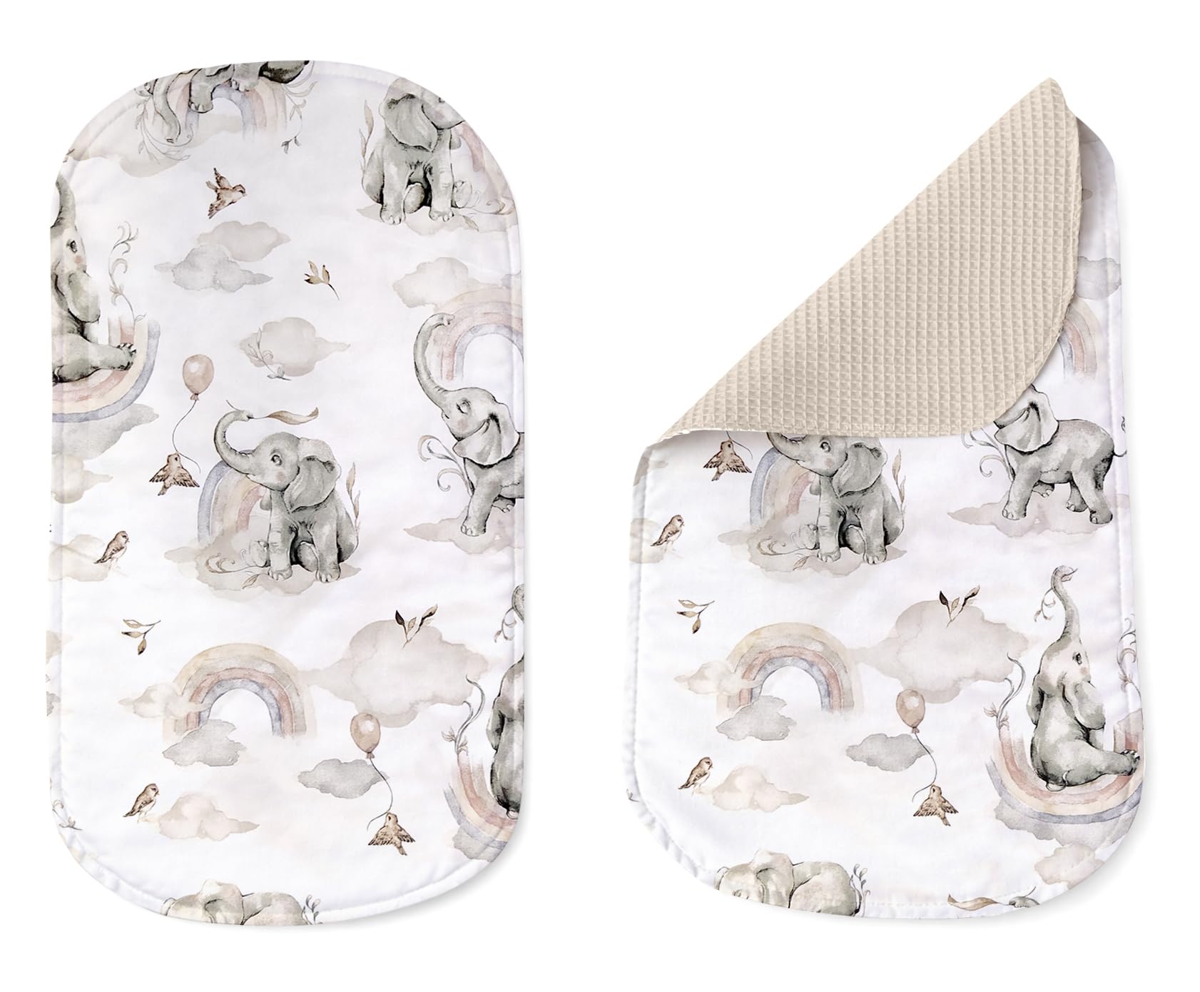 Babynest Nestchen Baby Set für Neugeborene – 5-teilig – Kuschelnest aus 100% Baumwolle & Waffelpique – Babykokon tragbar – für Babybett, Kinderbett & Kinderwagen – OEKO-TEX - Elefanten und Sand
