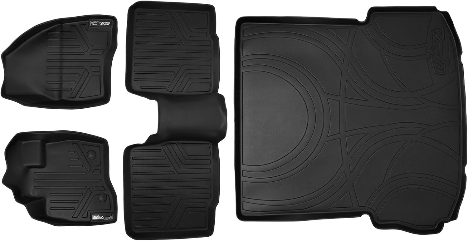 MAXFLOORMAT Floor Mats (2 Row Set) and MAXTRAY Cargo Liner for 2015-2016 Ford Explorer