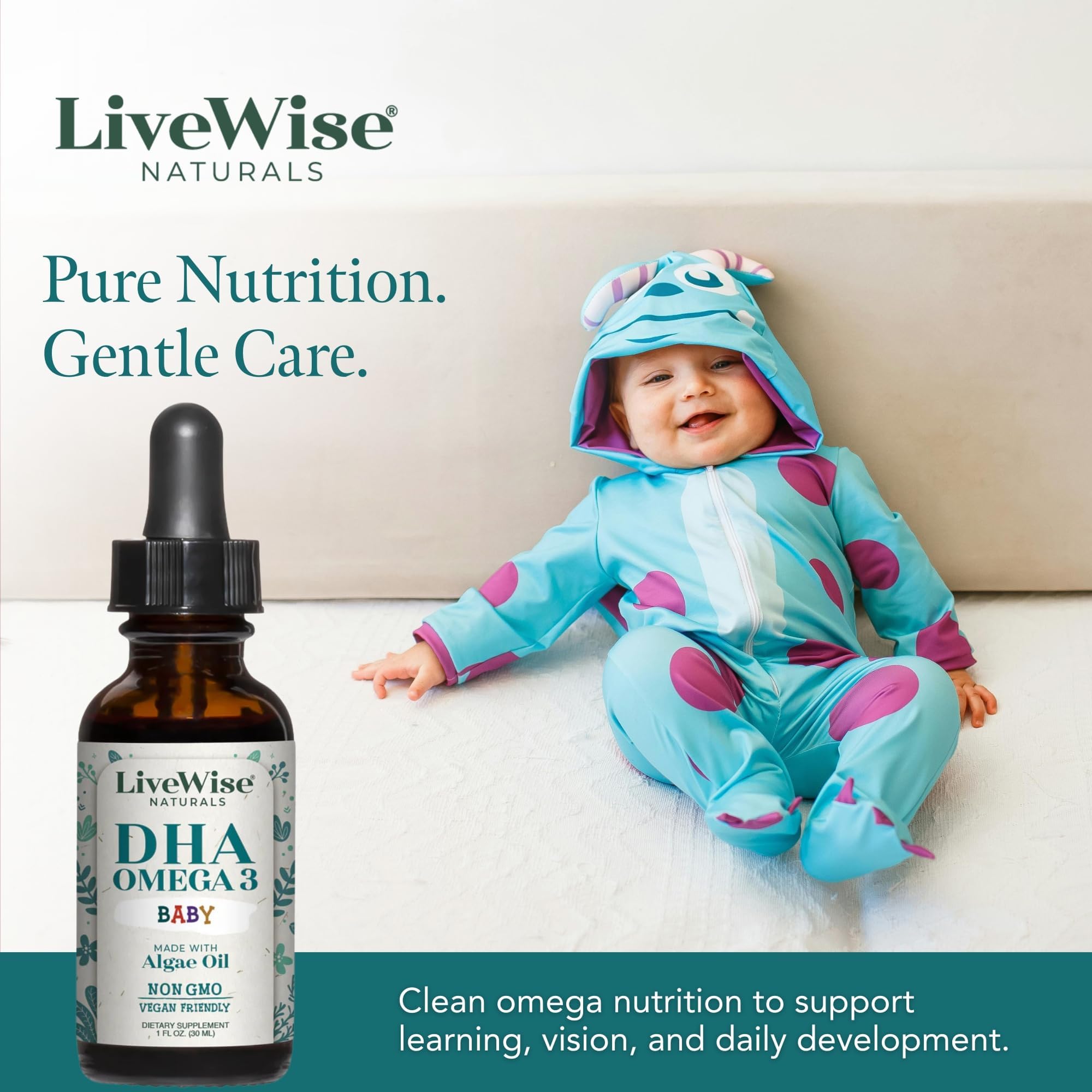 Omega 3 DHA Baby Drops Vegan Liquid Omega 3, 60 Servings, 1 oz — Amazon image 7