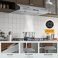 Vista 2 de Empava Ductless/Ducted Range Hood Under Cabinet 30 Inch, Touch Control, 300 CFM Plug in, Stainless Steel