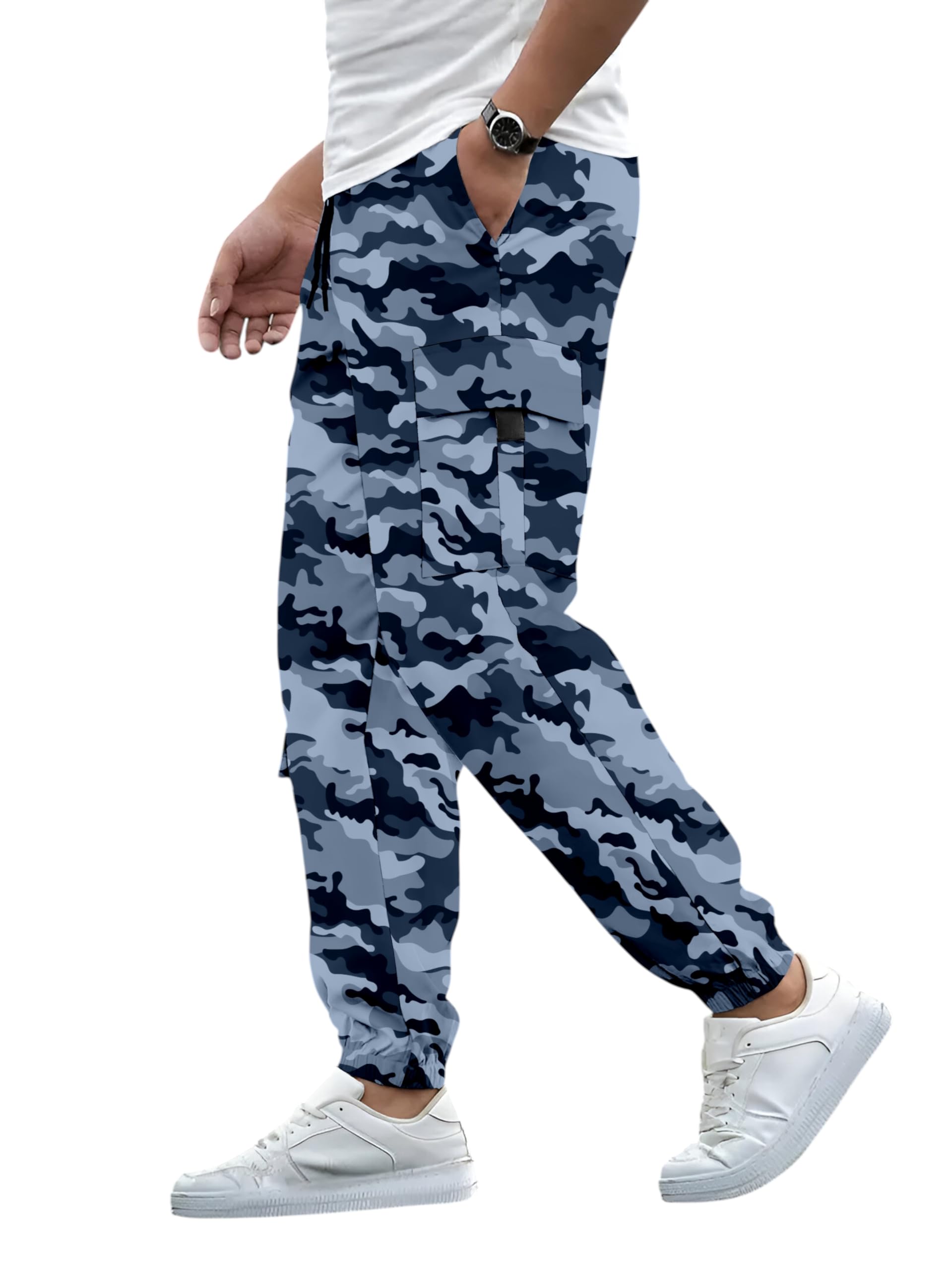 swastik aparels Swastik Apparels Men's Blue Color Army Track Pant for Man | Track Pants | Military Track Pant | Regular fit | Gym Wear I Bottom Wear-picture-21