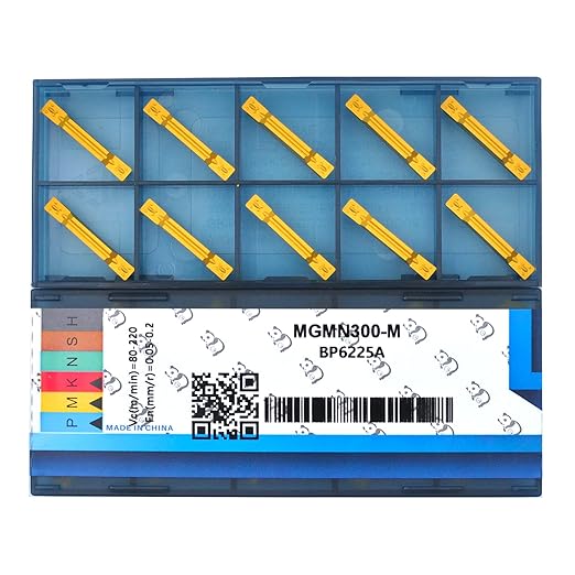 Carbide Grooving Inserts MGMN300-M for MGEHR/L and MGIVR/L Grooving Cut-Off Tool Holder, Installed with KOLORY, CVD Coating Metal Cutting, 10pcs