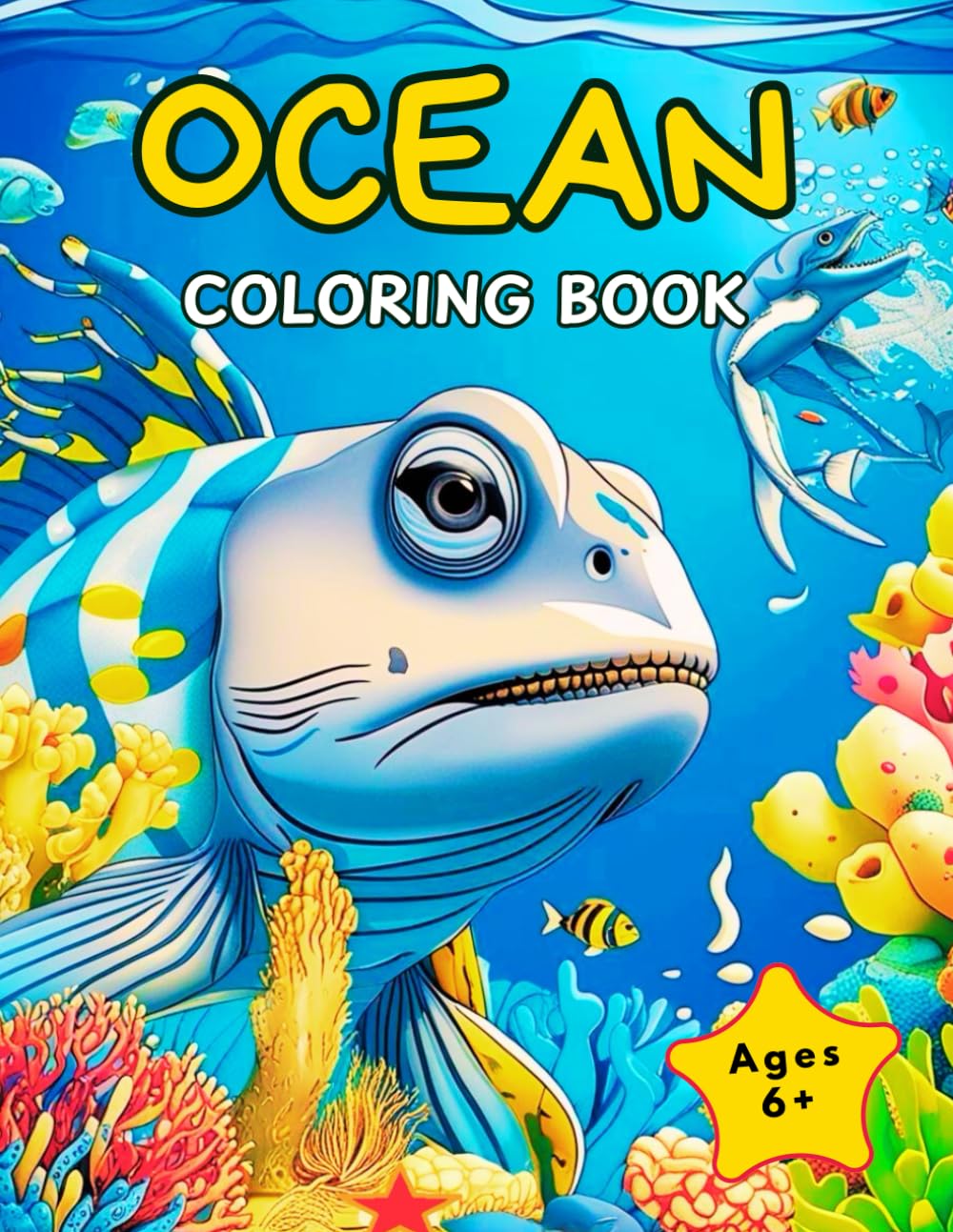 Ocean Coloring Book: 52 Underwater Sea Animals Coloring Pages for Children Ages 6+